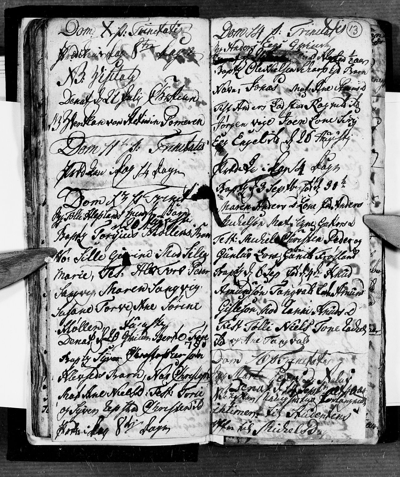 Søgne sokneprestkontor, AV/SAK-1111-0037/F/Fb/Fbb/L0001: Parish register (copy) no. B 1, 1779-1802, p. 13