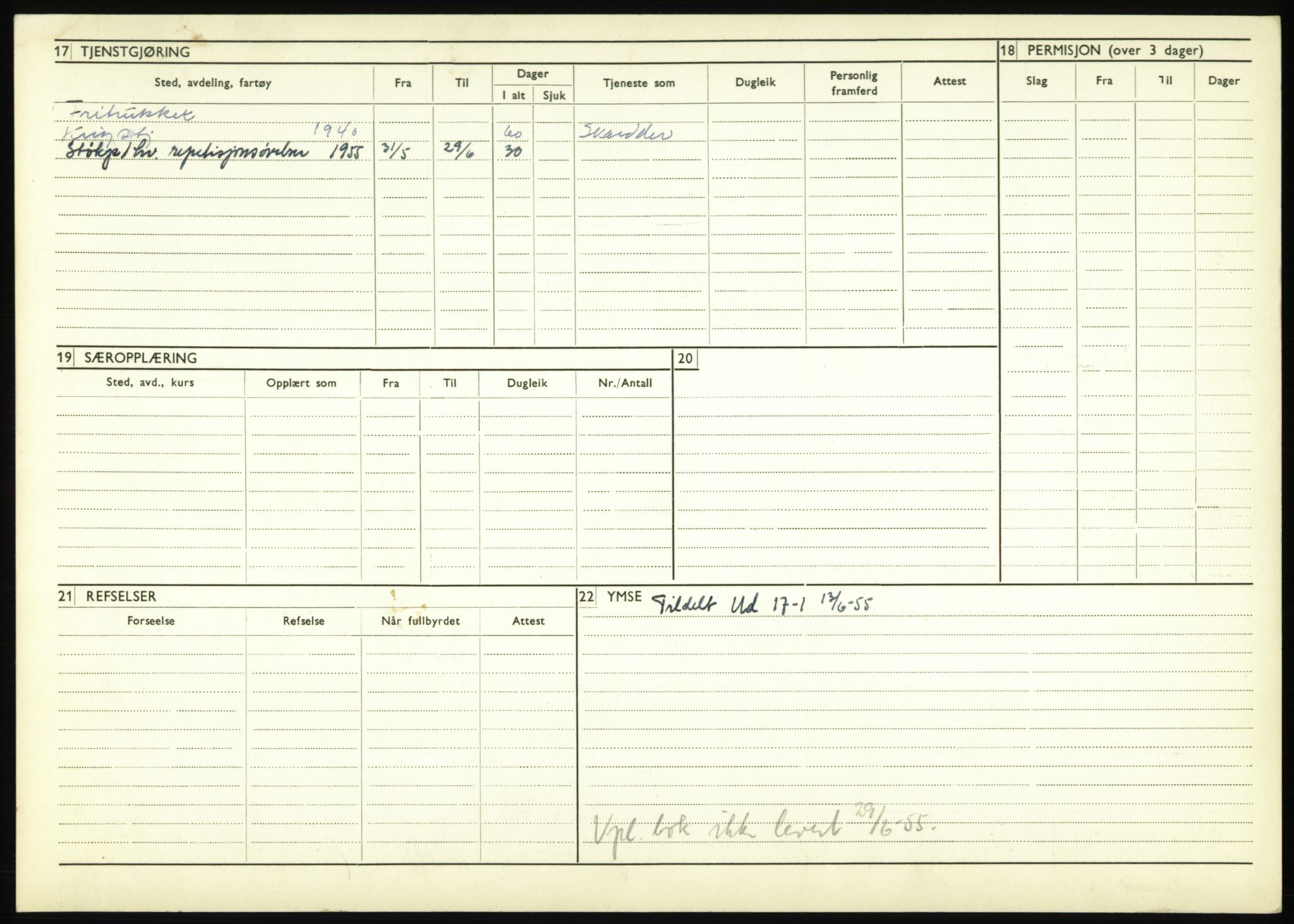 Forsvaret, Troms infanteriregiment nr. 16, AV/RA-RAFA-3146/P/Pa/L0017: Rulleblad for regimentets menige mannskaper, årsklasse 1933, 1933, p. 994