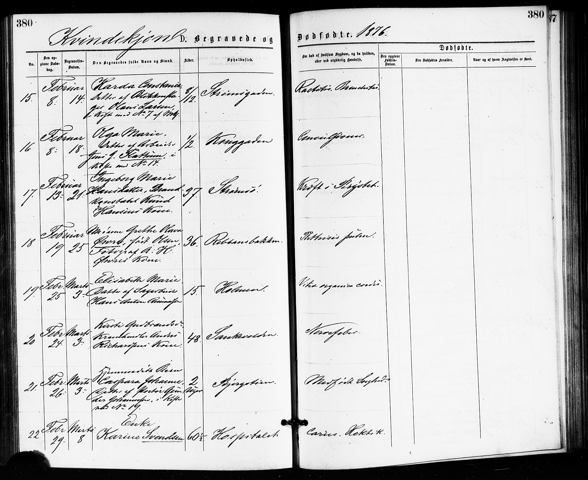 Bragernes kirkebøker, AV/SAKO-A-6/F/Fb/L0005: Parish register (official) no. II 5, 1875-1877, p. 380