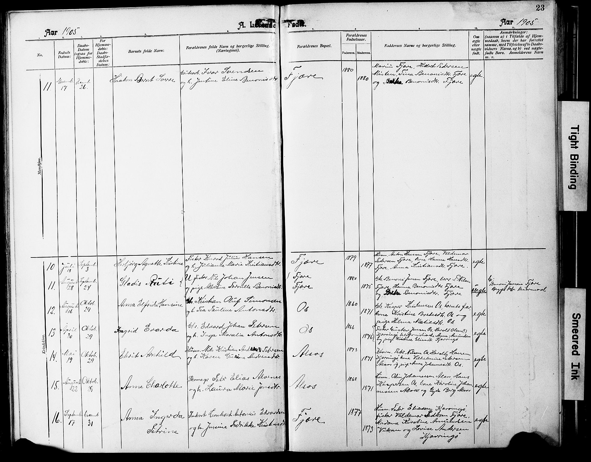 Ministerialprotokoller, klokkerbøker og fødselsregistre - Nordland, AV/SAT-A-1459/803/L0077: Parish register (copy) no. 803C04, 1897-1930, p. 23