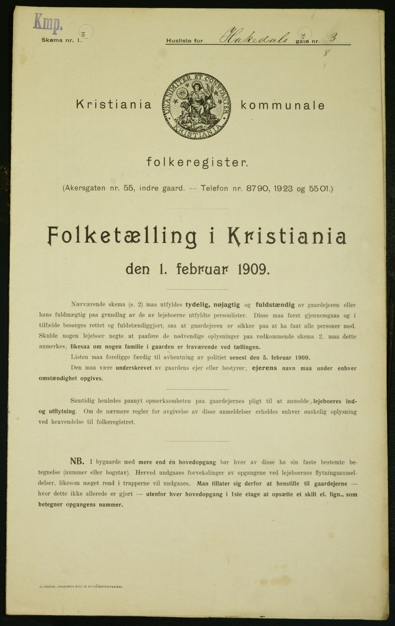 OBA, Municipal Census 1909 for Kristiania, 1909, p. 21859