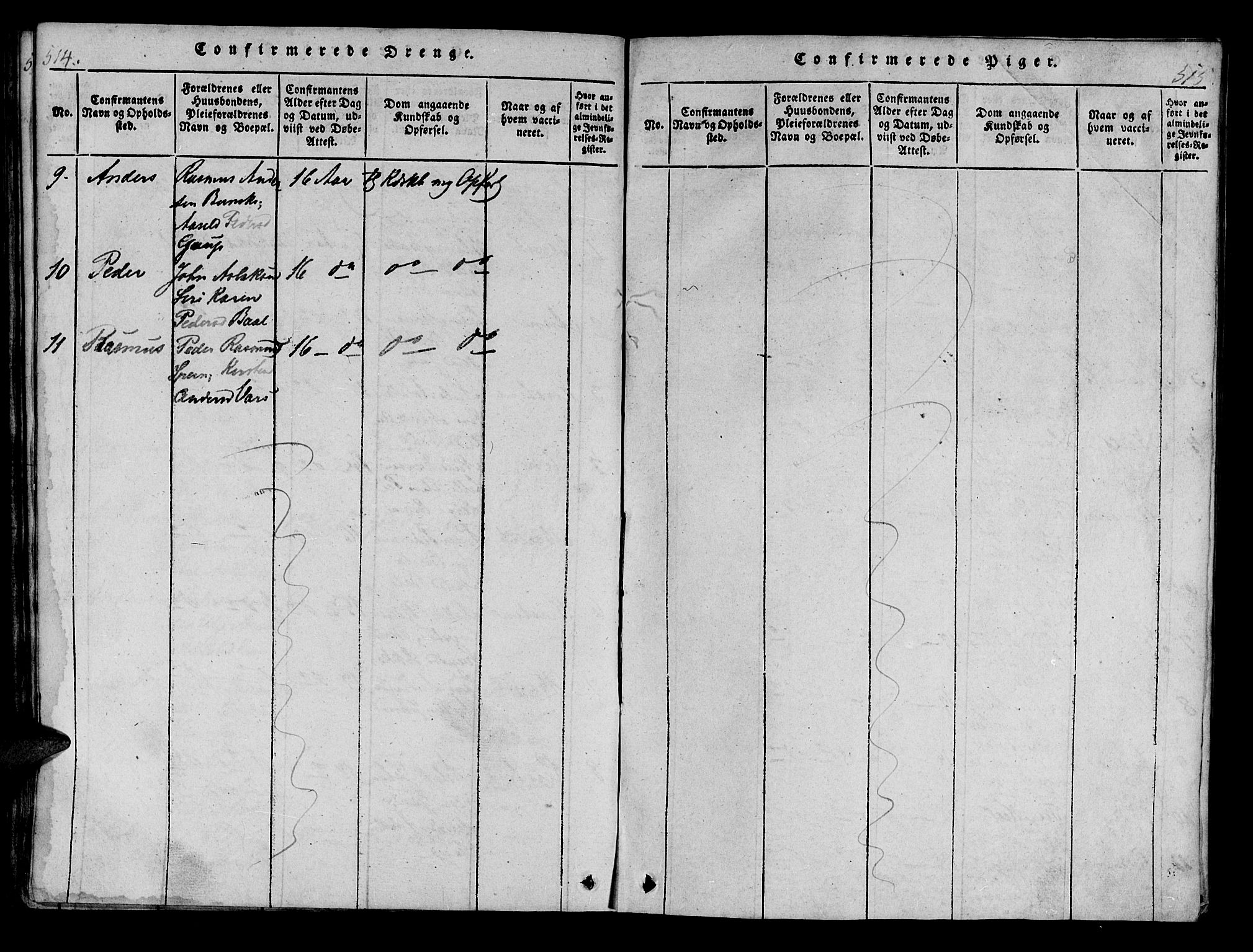 Kistrand/Porsanger sokneprestembete, AV/SATØ-S-1351/H/Ha/L0010.kirke: Parish register (official) no. 10, 1821-1842, p. 514-515