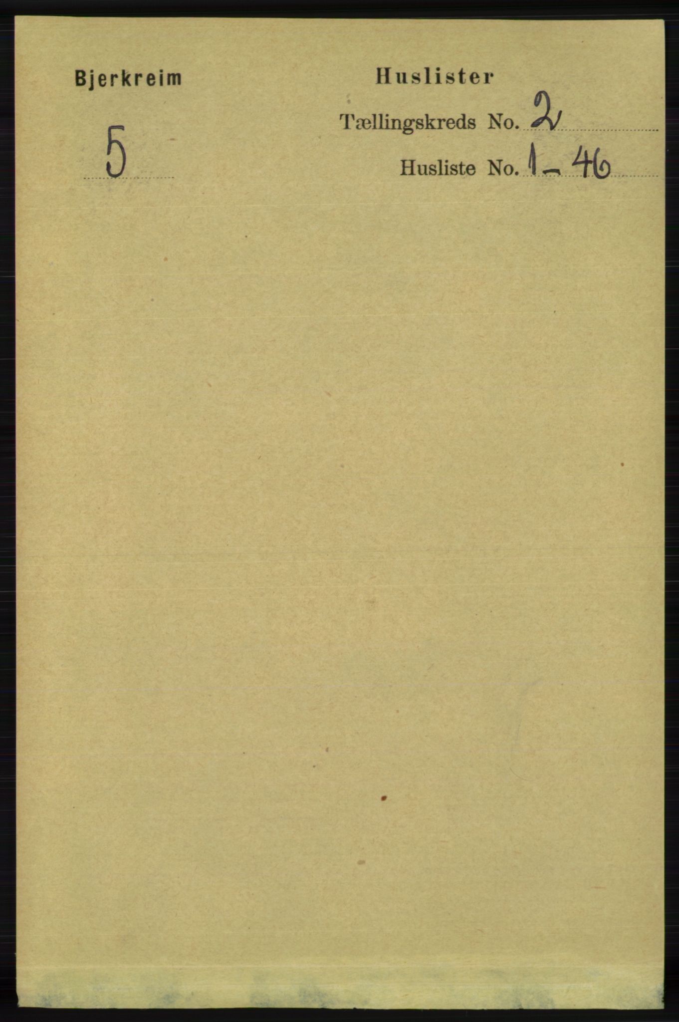 RA, 1891 census for 1114 Bjerkreim, 1891, p. 520