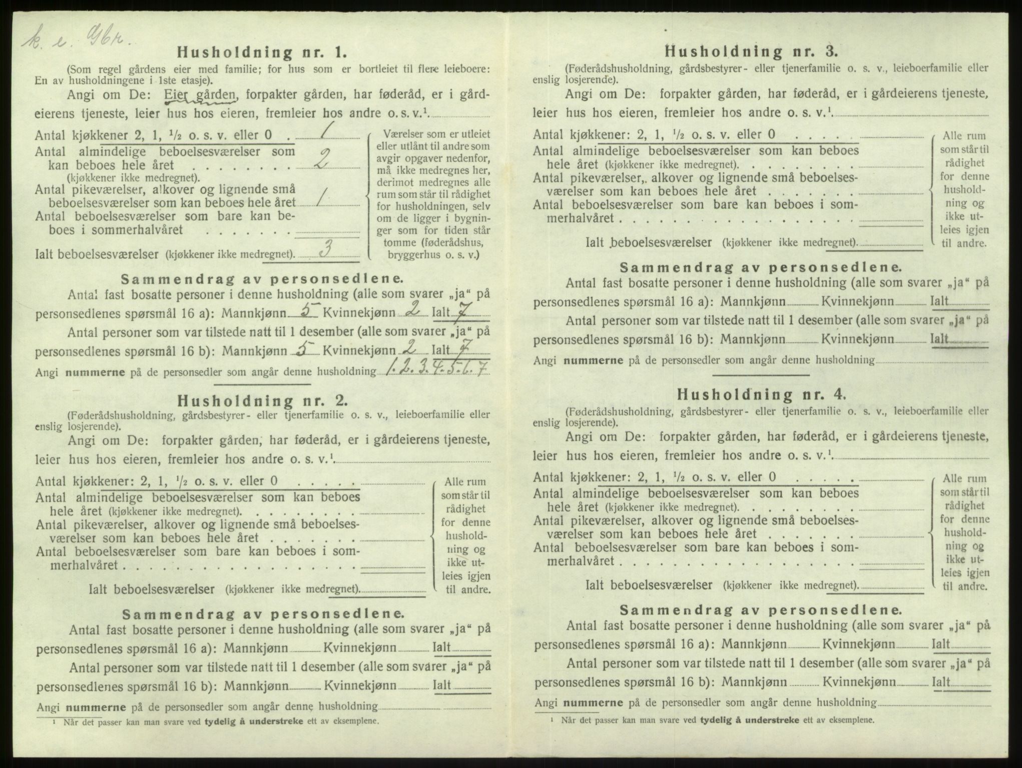 SAB, 1920 census for Gulen, 1920, p. 153