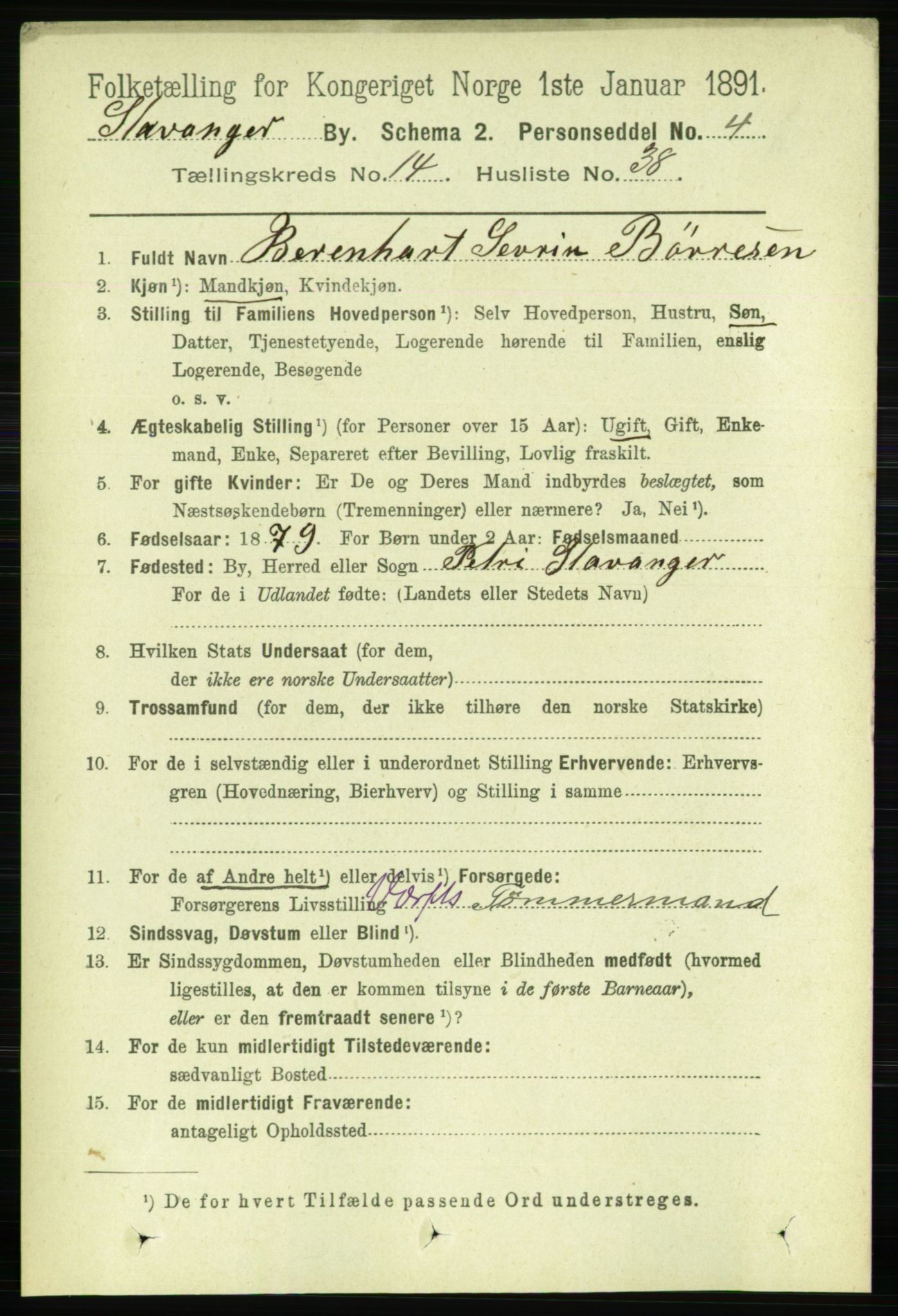 RA, 1891 census for 1103 Stavanger, 1891, p. 17312