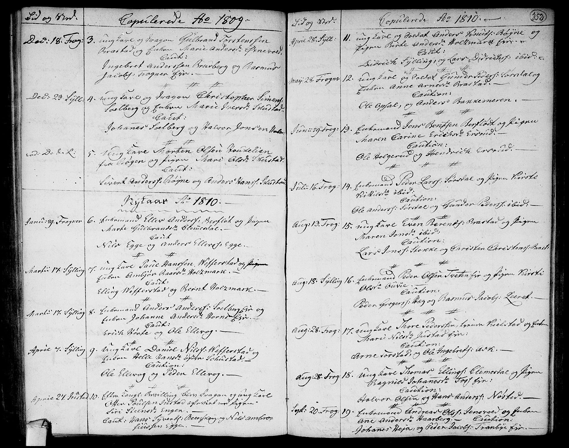 Lier kirkebøker, SAKO/A-230/F/Fa/L0007: Parish register (official) no. I 7, 1794-1813, p. 352