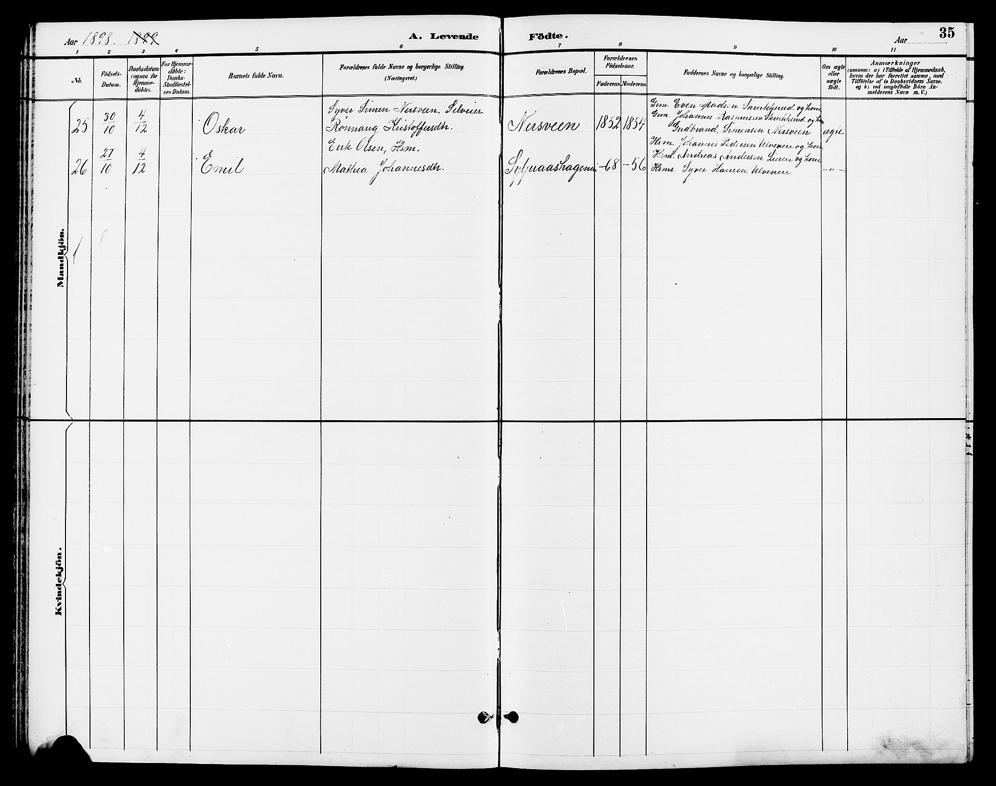 Ringsaker prestekontor, AV/SAH-PREST-014/L/La/L0013: Parish register (copy) no. 13, 1891-1904, p. 35