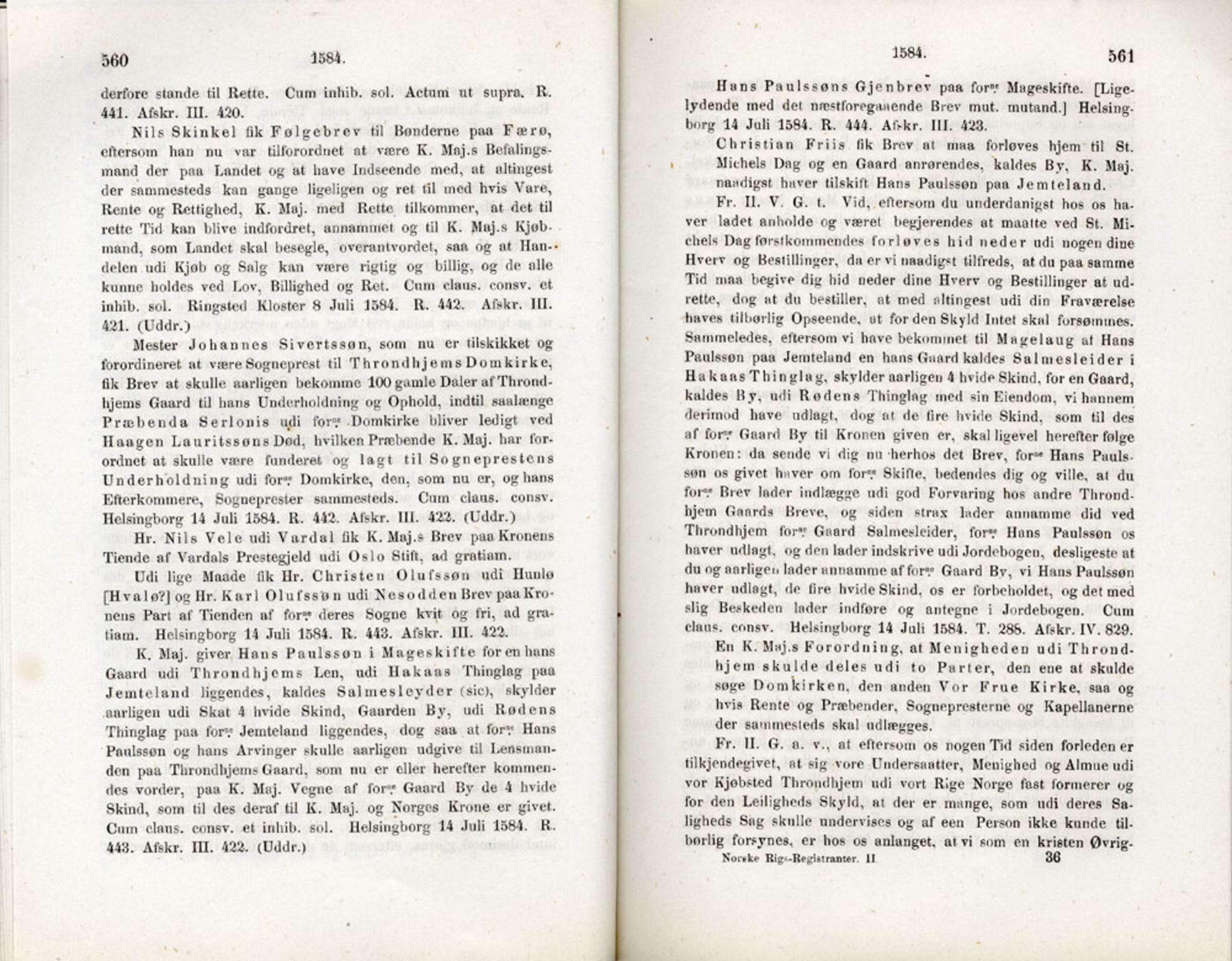 Publikasjoner utgitt av Det Norske Historiske Kildeskriftfond, PUBL/-/-/-: Norske Rigs-Registranter, bind 2, 1572-1588, p. 560-561