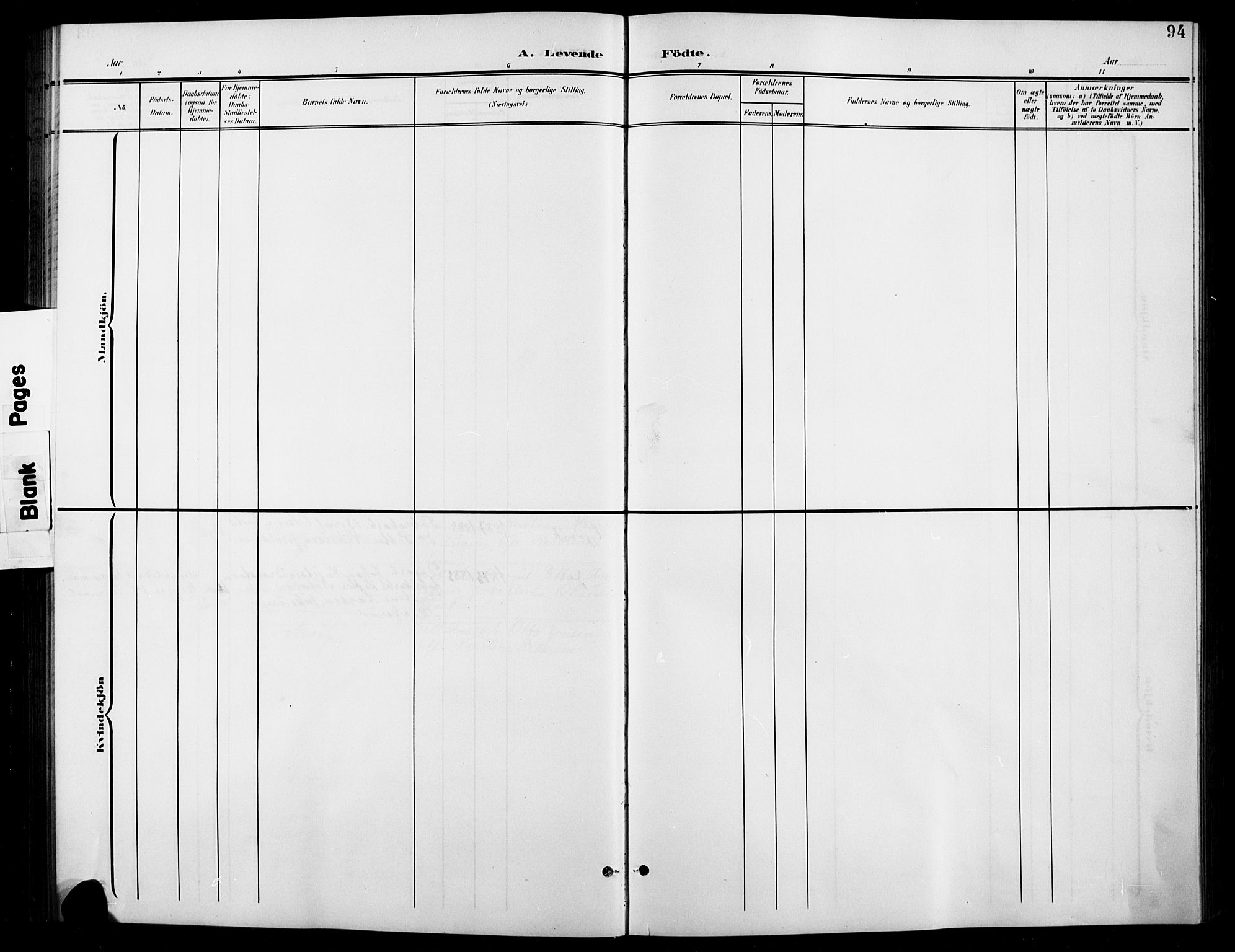 Vardal prestekontor, SAH/PREST-100/H/Ha/Hab/L0012: Parish register (copy) no. 12, 1902-1911, p. 94