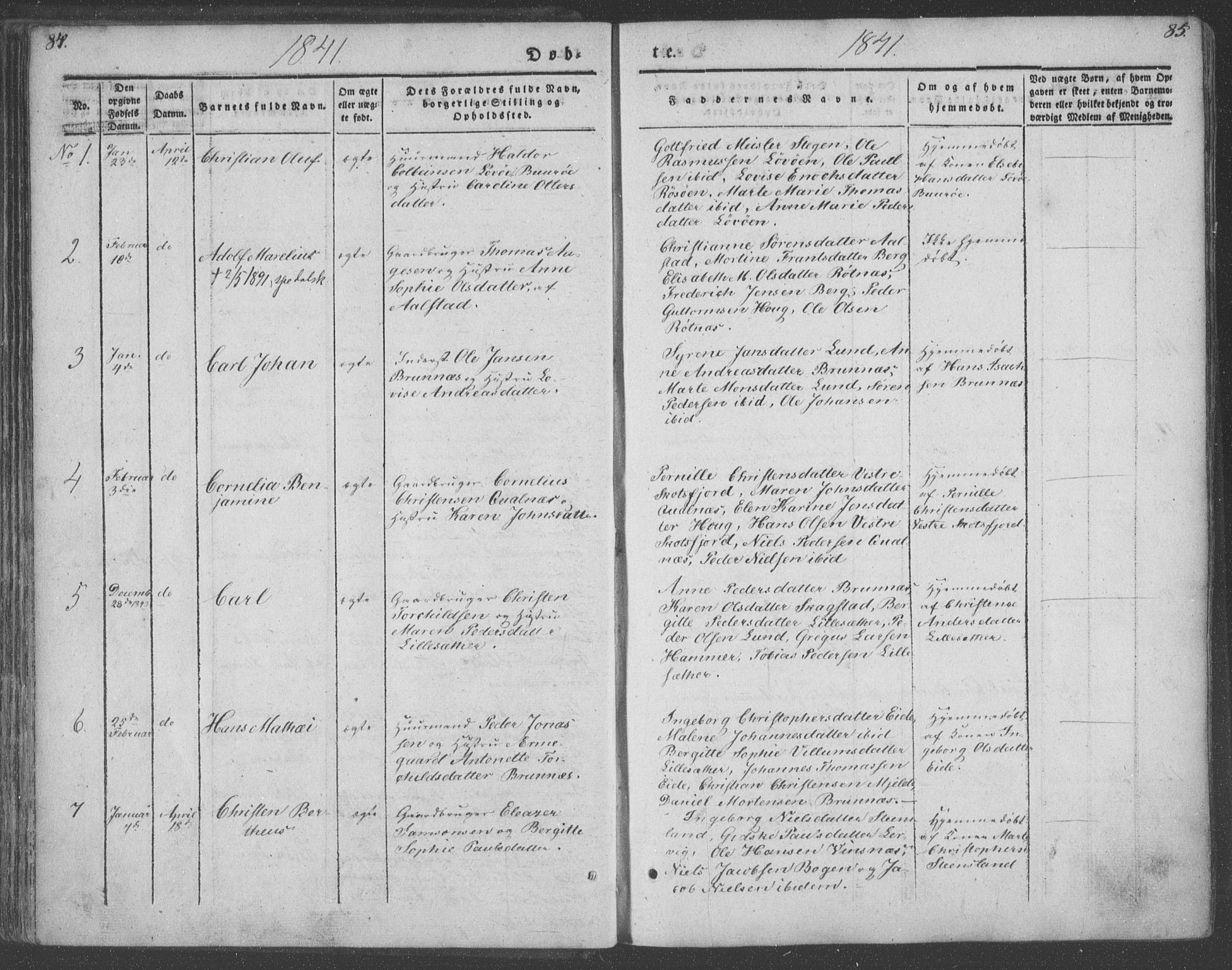 Ministerialprotokoller, klokkerbøker og fødselsregistre - Nordland, AV/SAT-A-1459/855/L0799: Parish register (official) no. 855A07, 1834-1852, p. 84-85