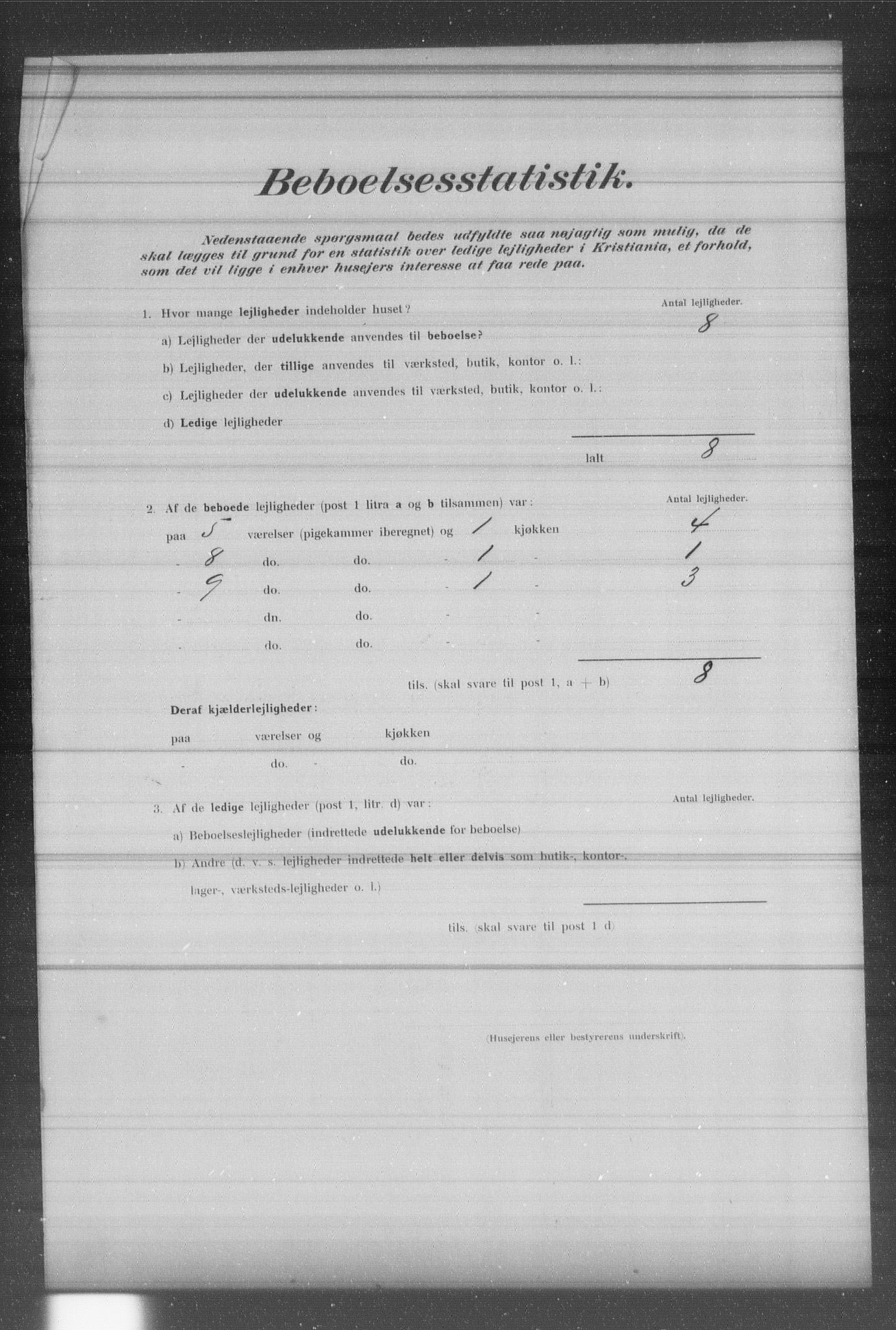 OBA, Municipal Census 1902 for Kristiania, 1902, p. 2605