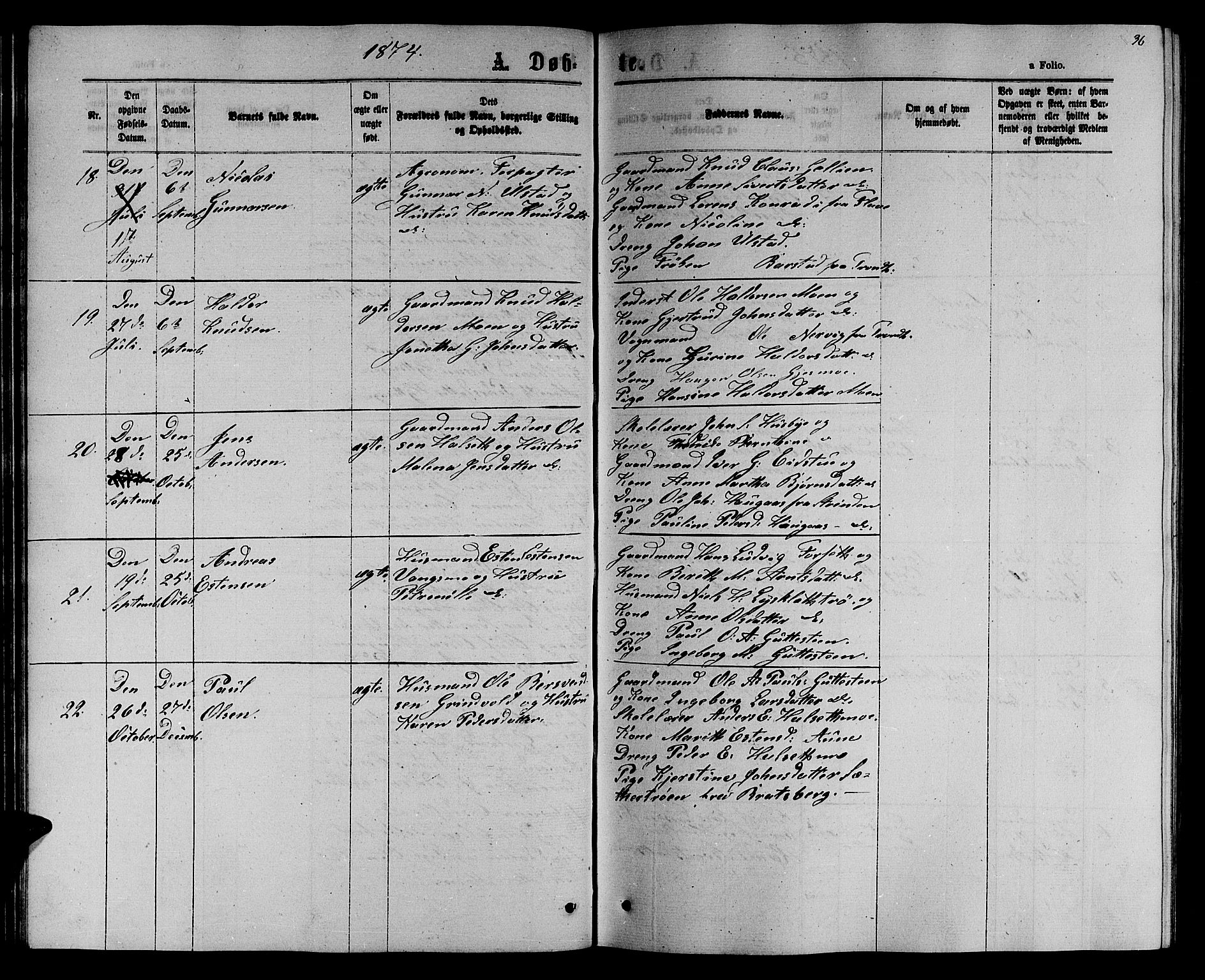 Ministerialprotokoller, klokkerbøker og fødselsregistre - Sør-Trøndelag, SAT/A-1456/618/L0451: Parish register (copy) no. 618C02, 1865-1883, p. 36