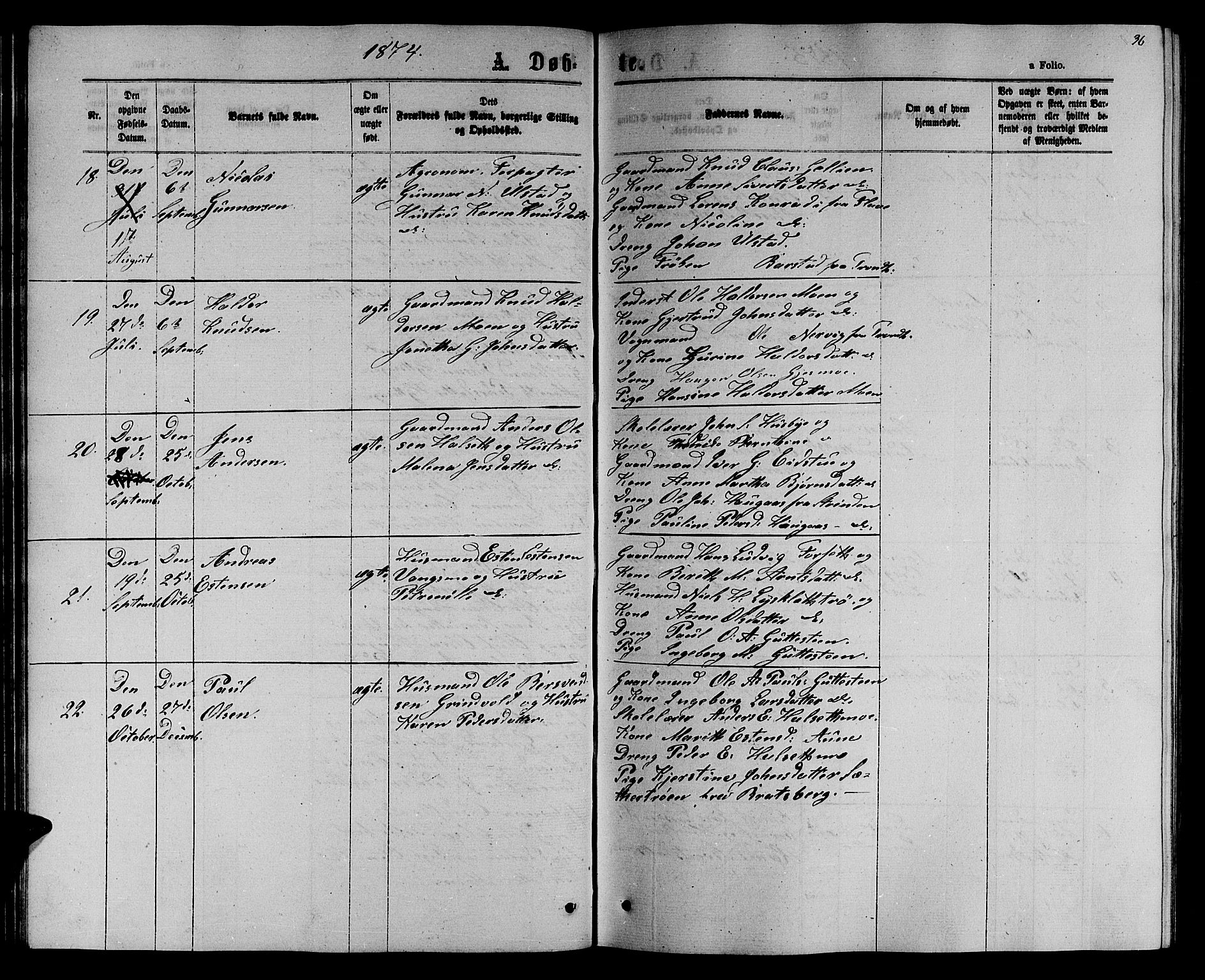 Ministerialprotokoller, klokkerbøker og fødselsregistre - Sør-Trøndelag, AV/SAT-A-1456/618/L0451: Parish register (copy) no. 618C02, 1865-1883, p. 36