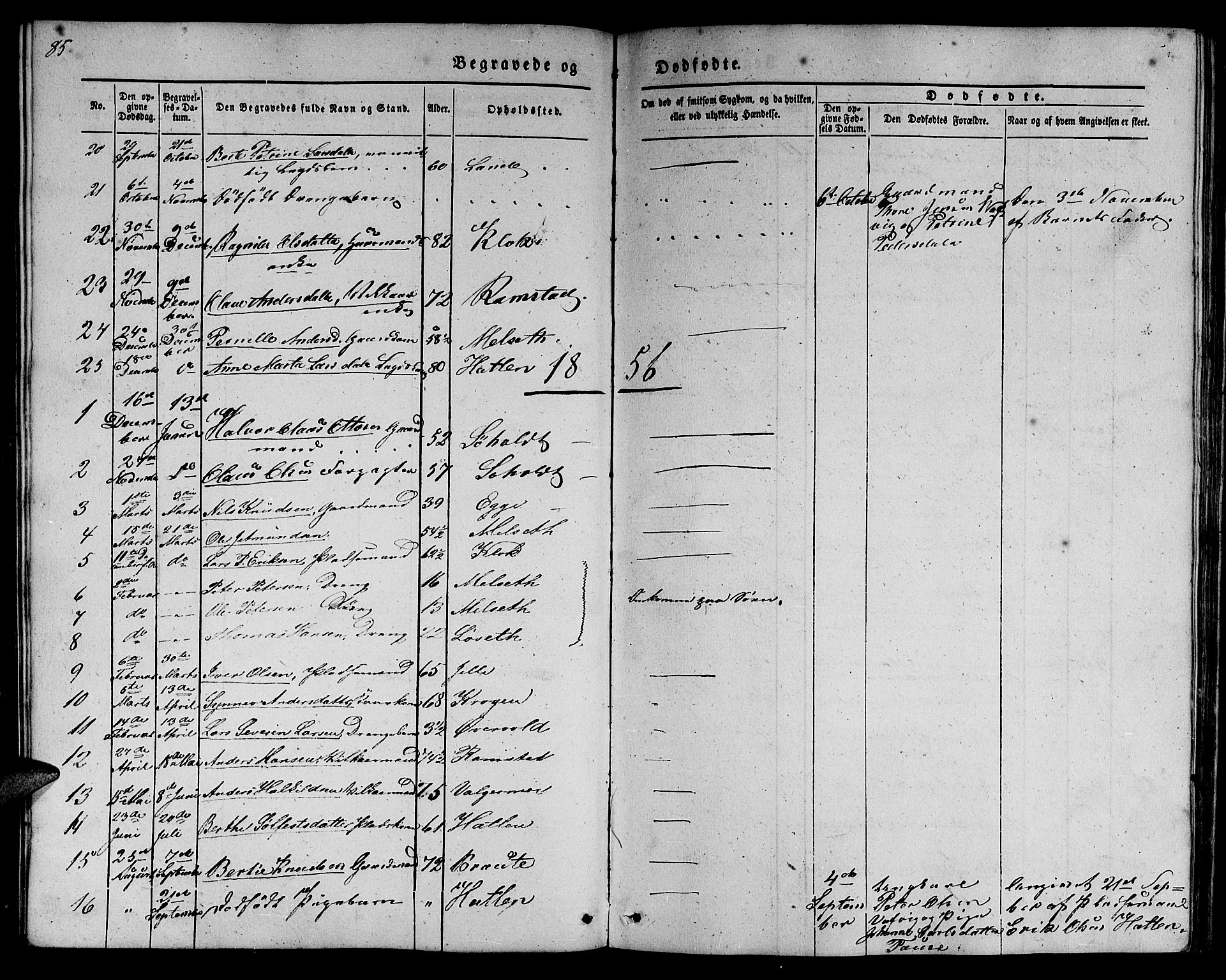 Ministerialprotokoller, klokkerbøker og fødselsregistre - Møre og Romsdal, SAT/A-1454/522/L0324: Parish register (copy) no. 522C03, 1854-1871, p. 85