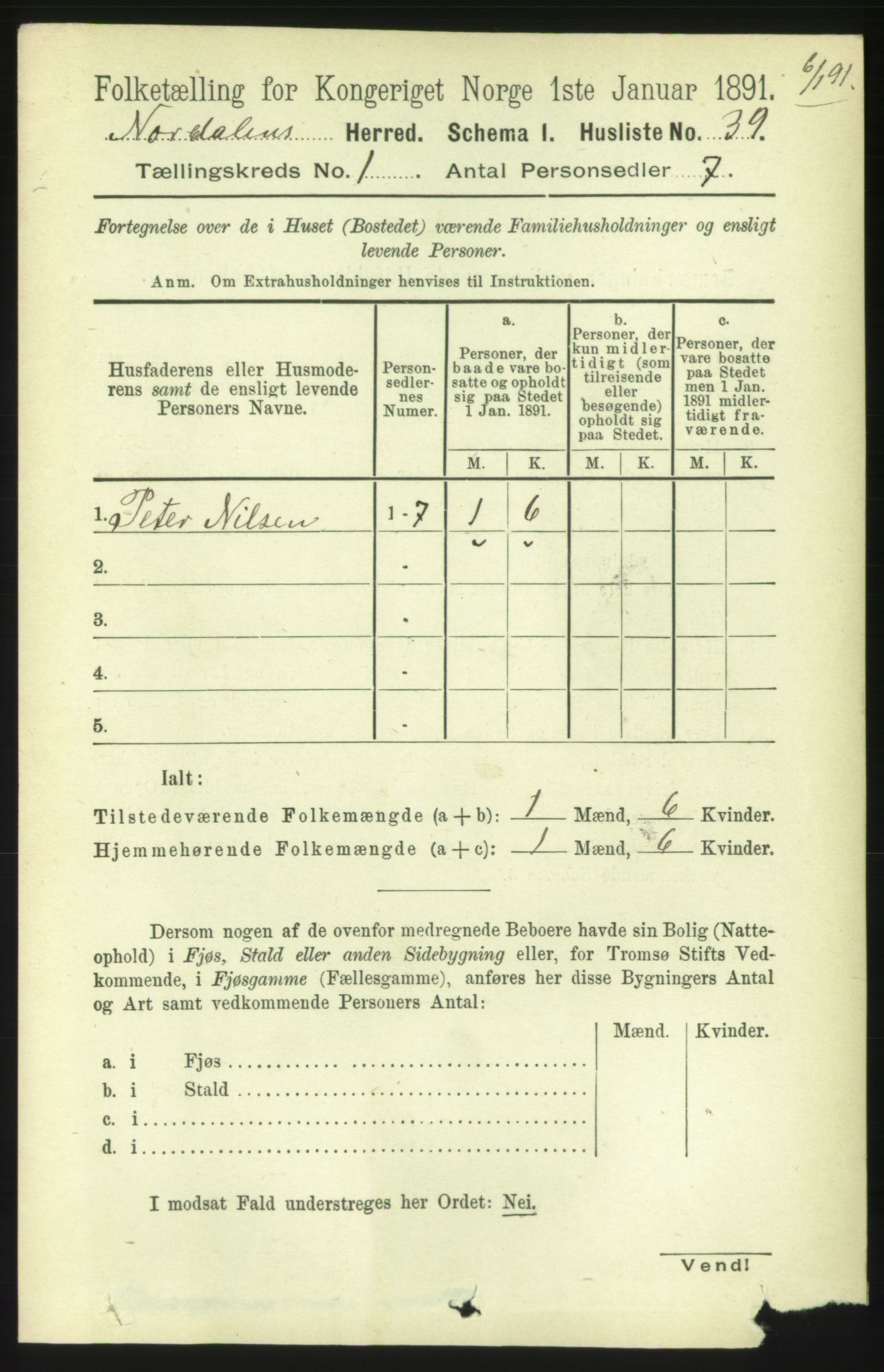 RA, 1891 census for 1524 Norddal, 1891, p. 68