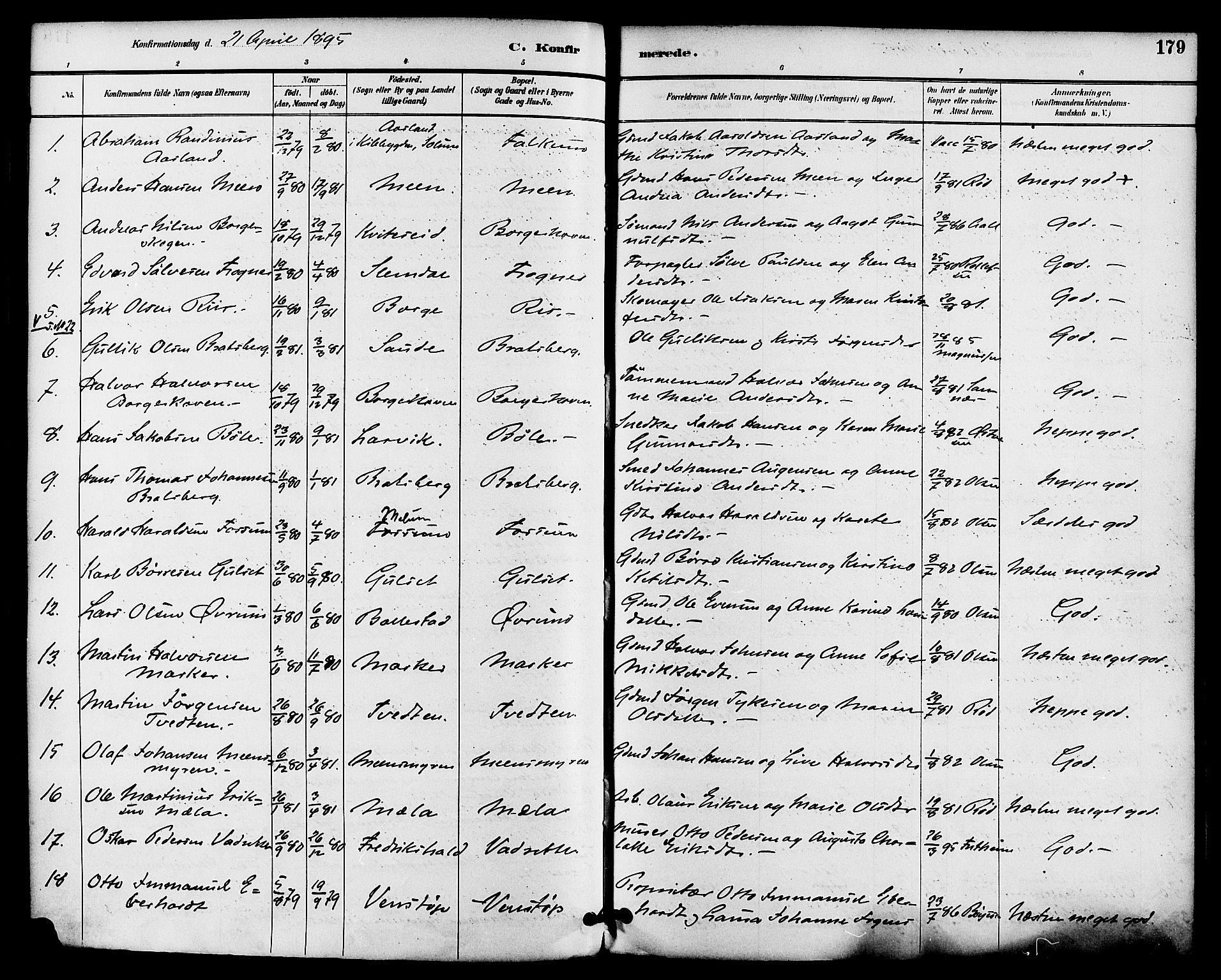 Gjerpen kirkebøker, AV/SAKO-A-265/F/Fa/L0010: Parish register (official) no. I 10, 1886-1895, p. 179