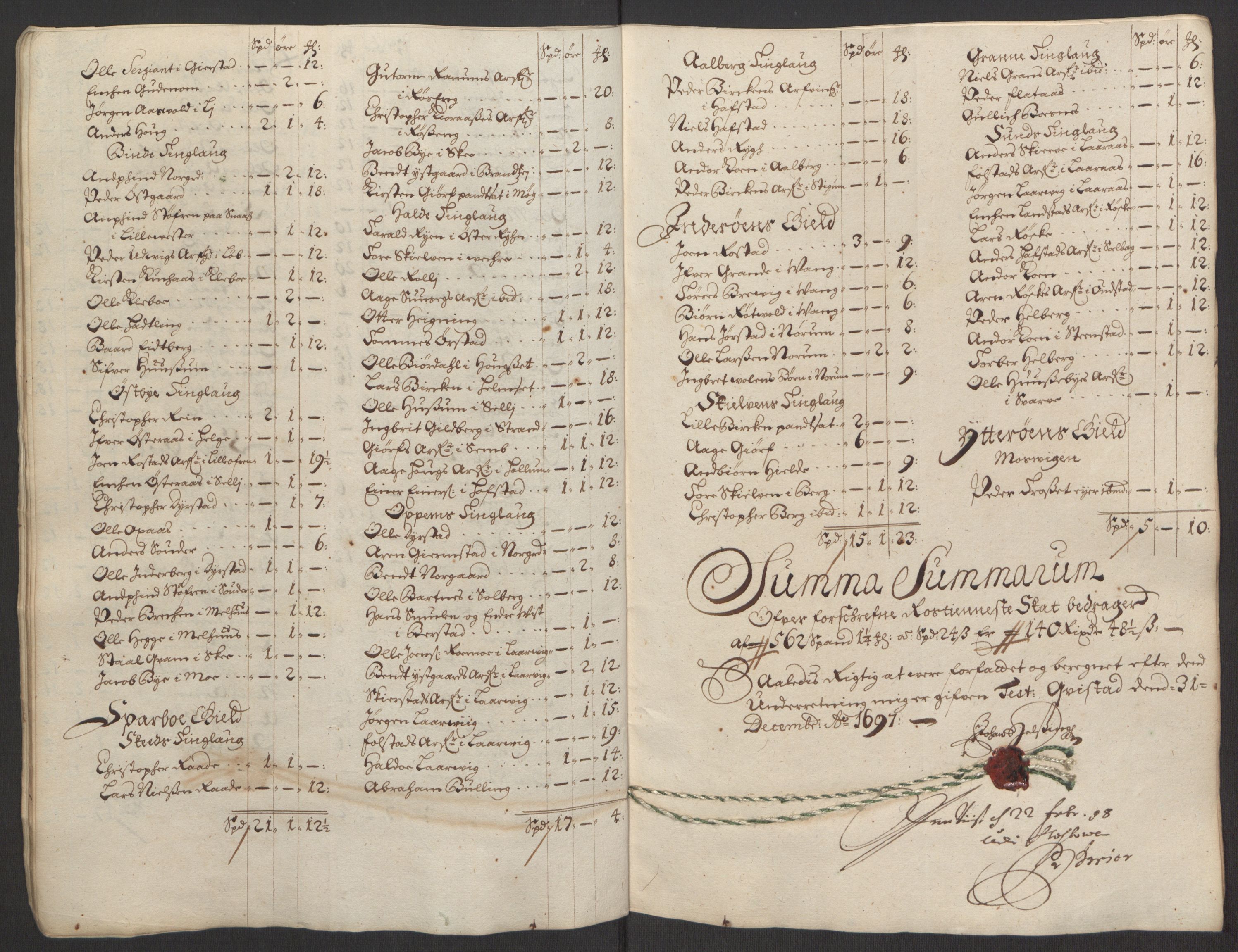 Rentekammeret inntil 1814, Reviderte regnskaper, Fogderegnskap, RA/EA-4092/R63/L4309: Fogderegnskap Inderøy, 1695-1697, p. 459