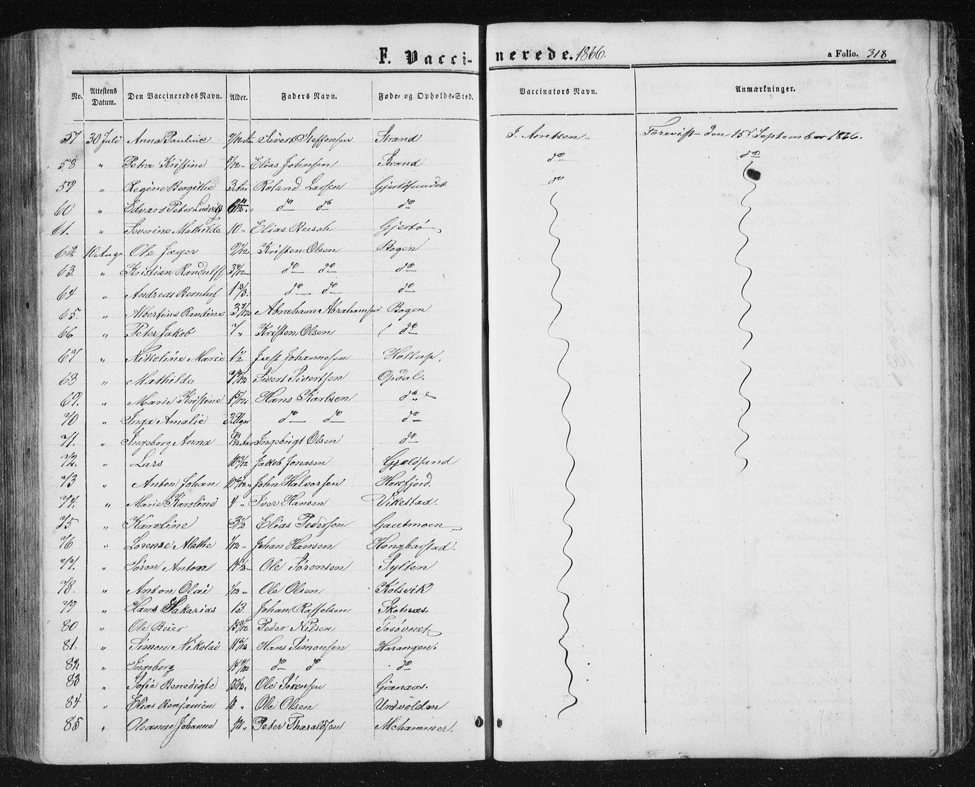 Ministerialprotokoller, klokkerbøker og fødselsregistre - Nordland, AV/SAT-A-1459/810/L0158: Parish register (copy) no. 810C02 /1, 1863-1883, p. 318