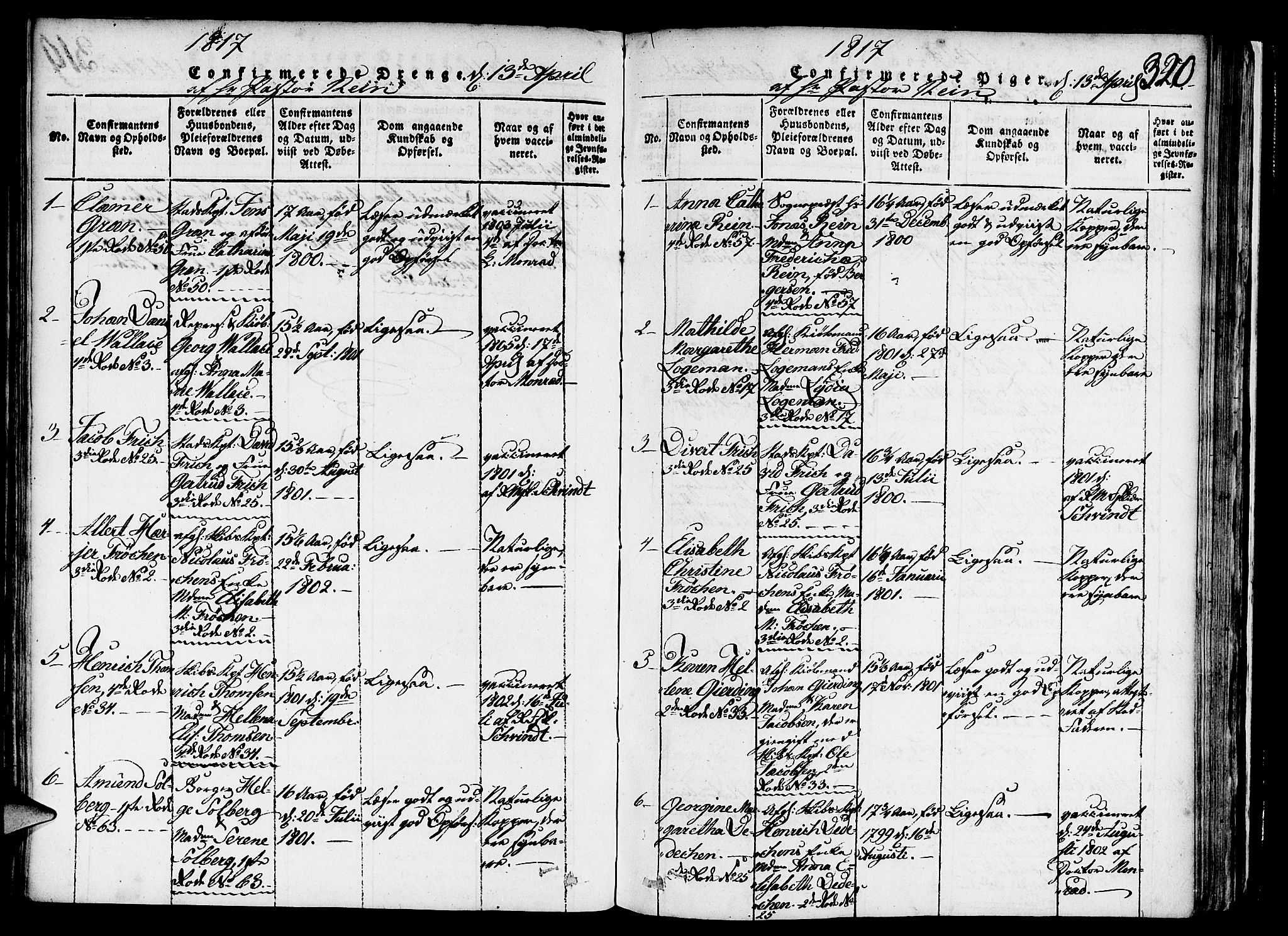 Nykirken Sokneprestembete, AV/SAB-A-77101/H/Haa/L0011: Parish register (official) no. A 11, 1816-1821, p. 320