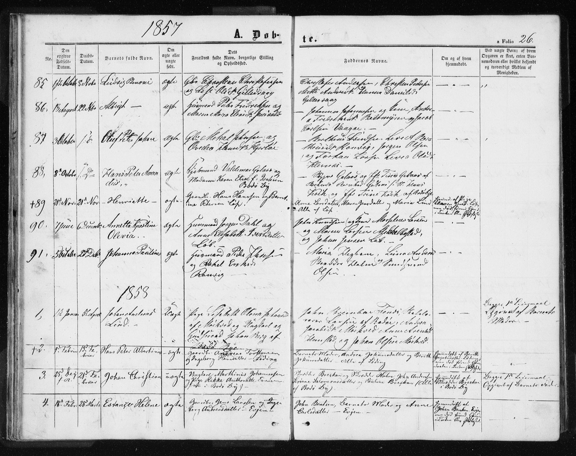 Ministerialprotokoller, klokkerbøker og fødselsregistre - Nordland, SAT/A-1459/801/L0028: Parish register (copy) no. 801C03, 1855-1867, p. 26