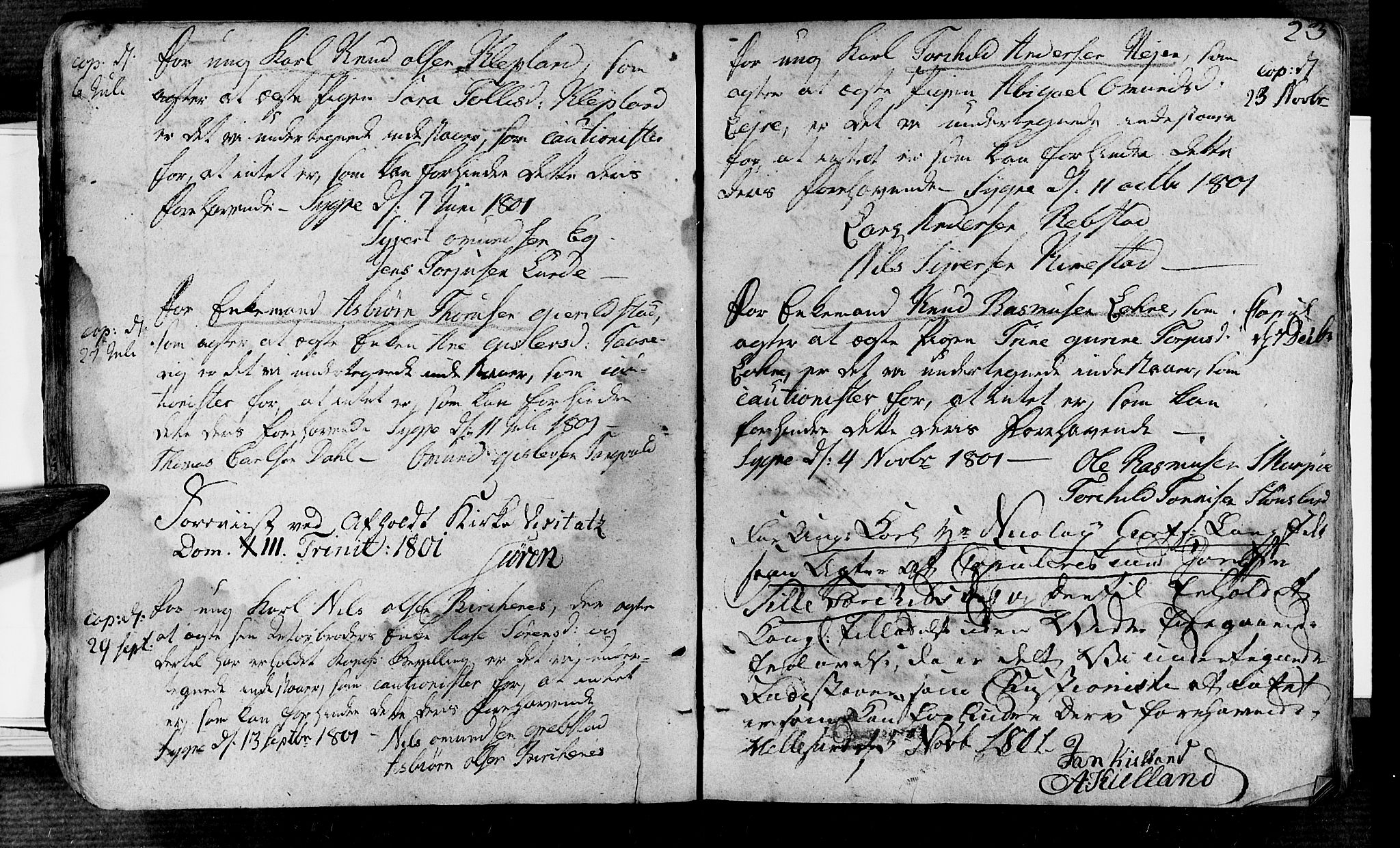 Søgne sokneprestkontor, SAK/1111-0037/F/Fa/Fab/L0007: Parish register (official) no. A 7, 1791-1851, p. 23