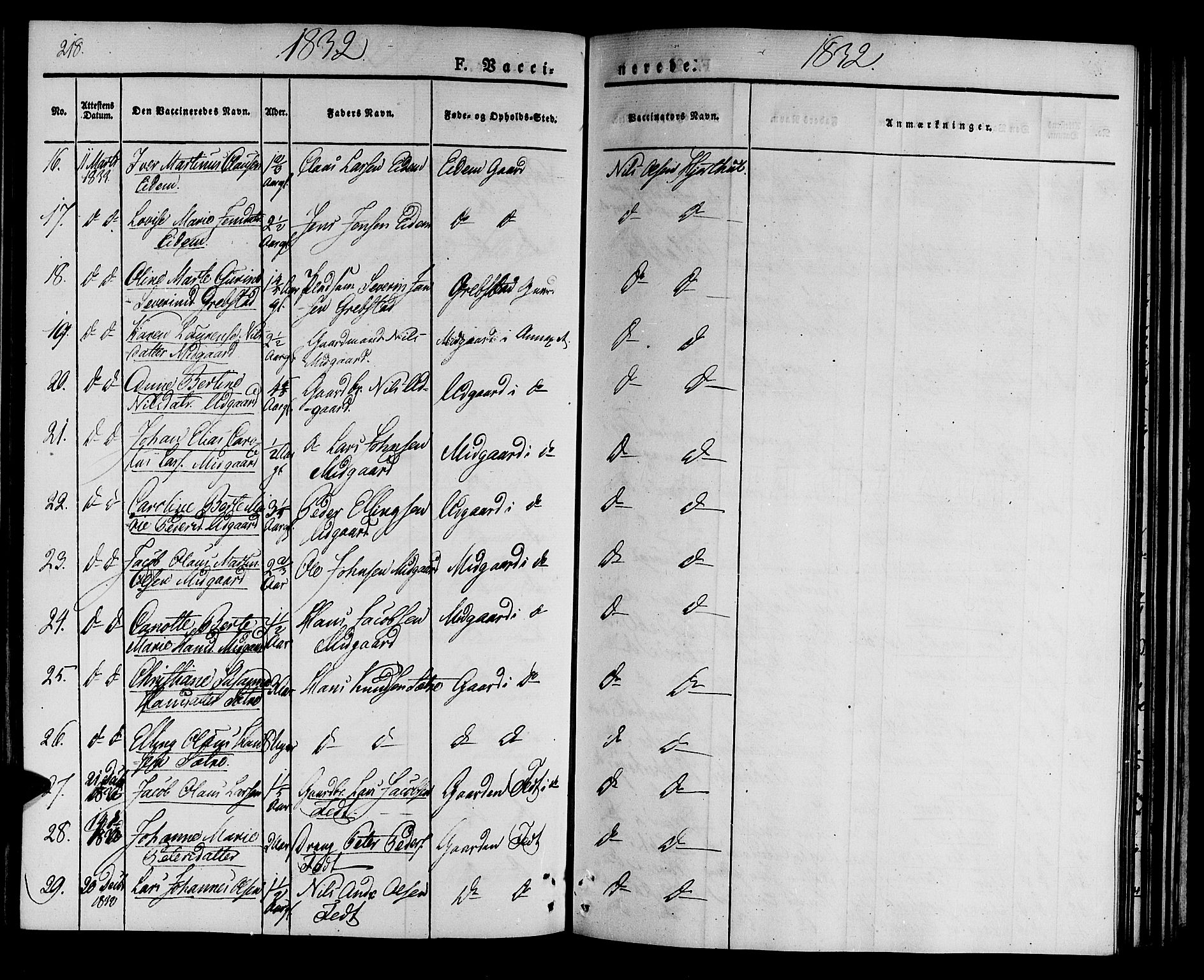 Ministerialprotokoller, klokkerbøker og fødselsregistre - Møre og Romsdal, AV/SAT-A-1454/522/L0311: Parish register (official) no. 522A06, 1832-1842, p. 218