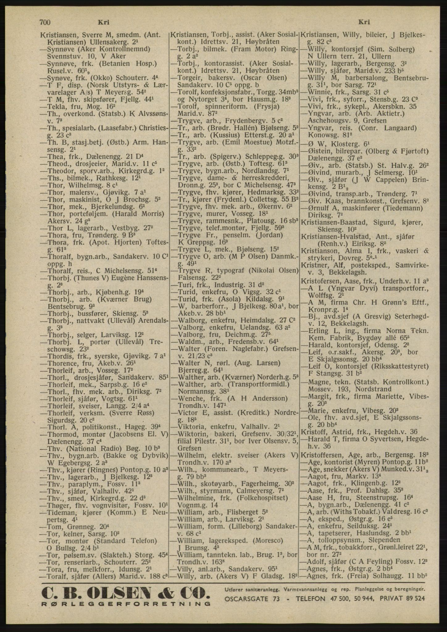 Kristiania/Oslo adressebok, PUBL/-, 1945, p. 696