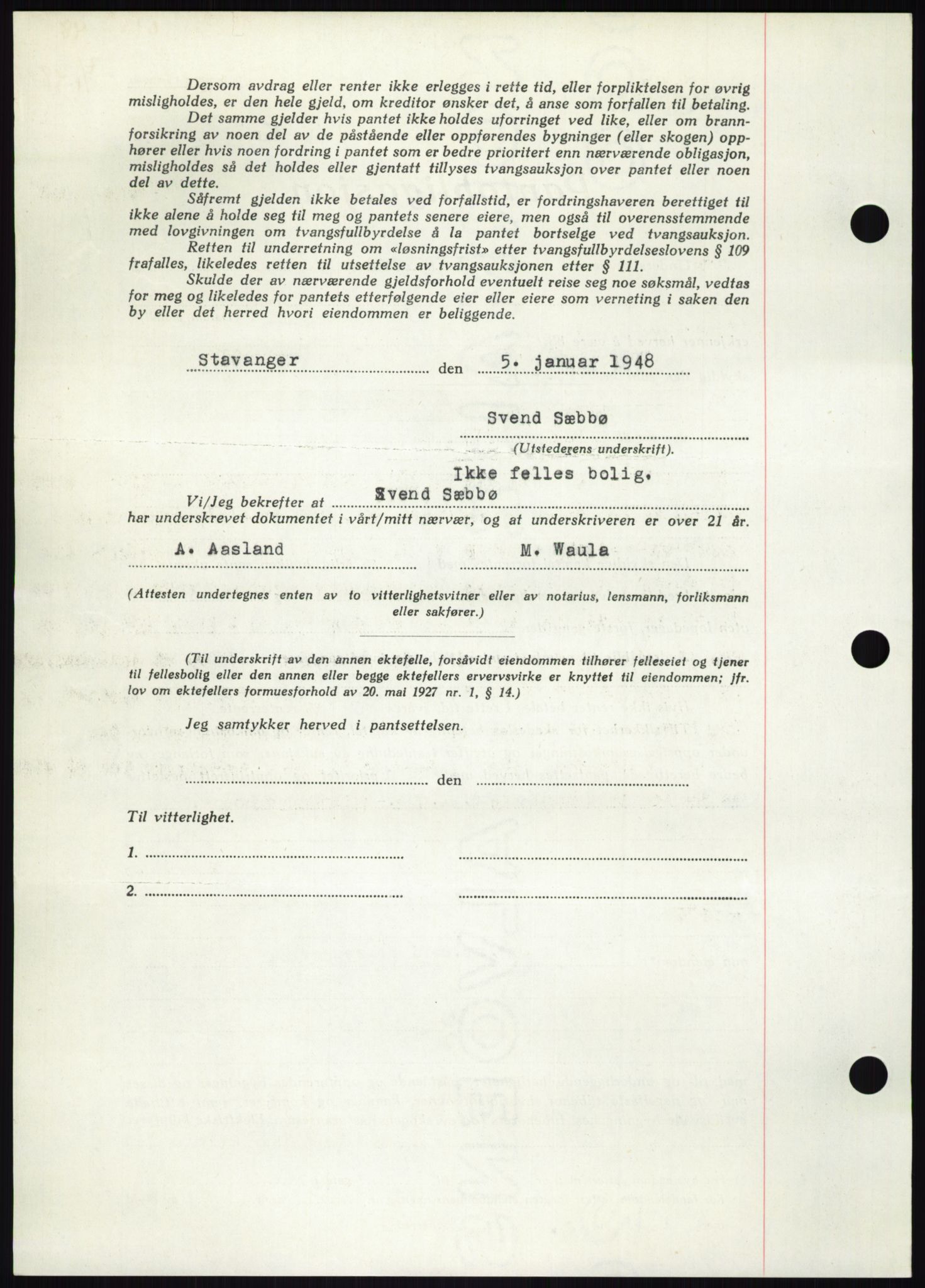 Stavanger byrett, AV/SAST-A-100455/002/G/Gb/L0032: Mortgage book, 1947-1950, Diary no: : 61/1948