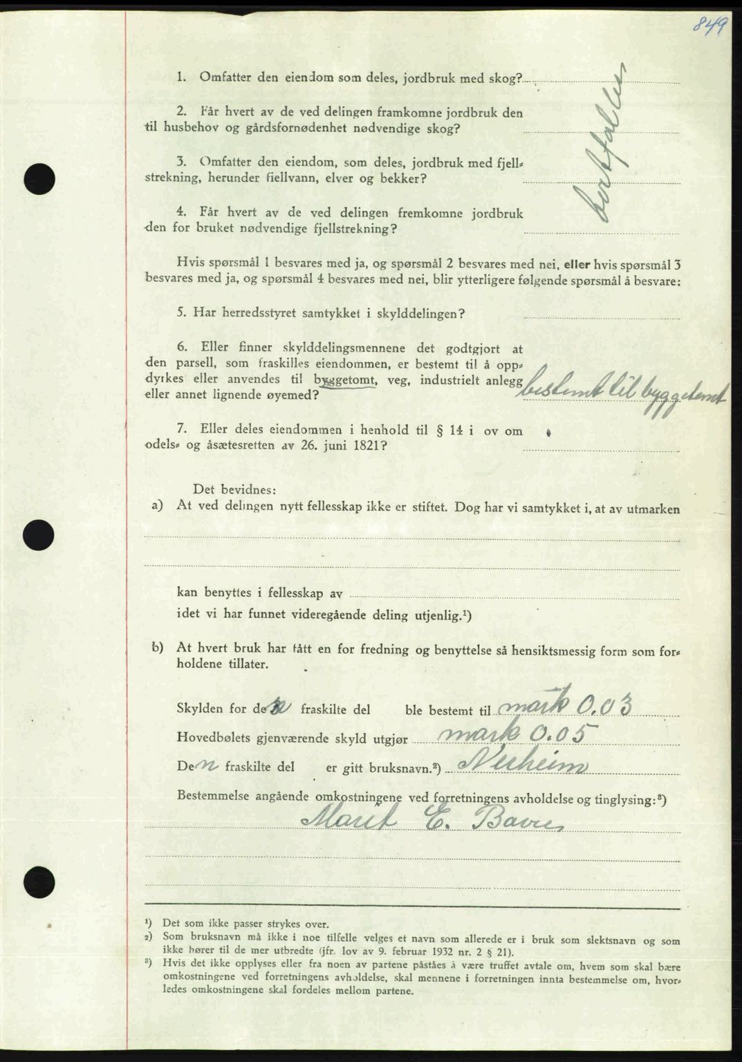 Nordmøre sorenskriveri, AV/SAT-A-4132/1/2/2Ca: Mortgage book no. A114, 1950-1950, Diary no: : 1279/1950