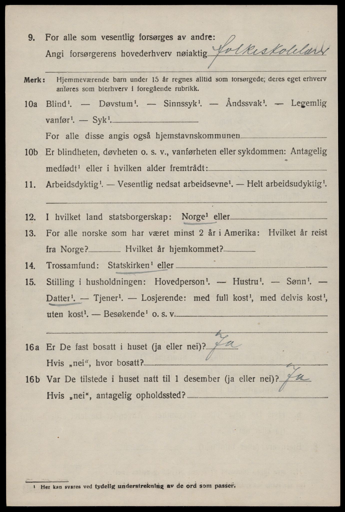 SAST, 1920 census for Vikedal, 1920, p. 1816