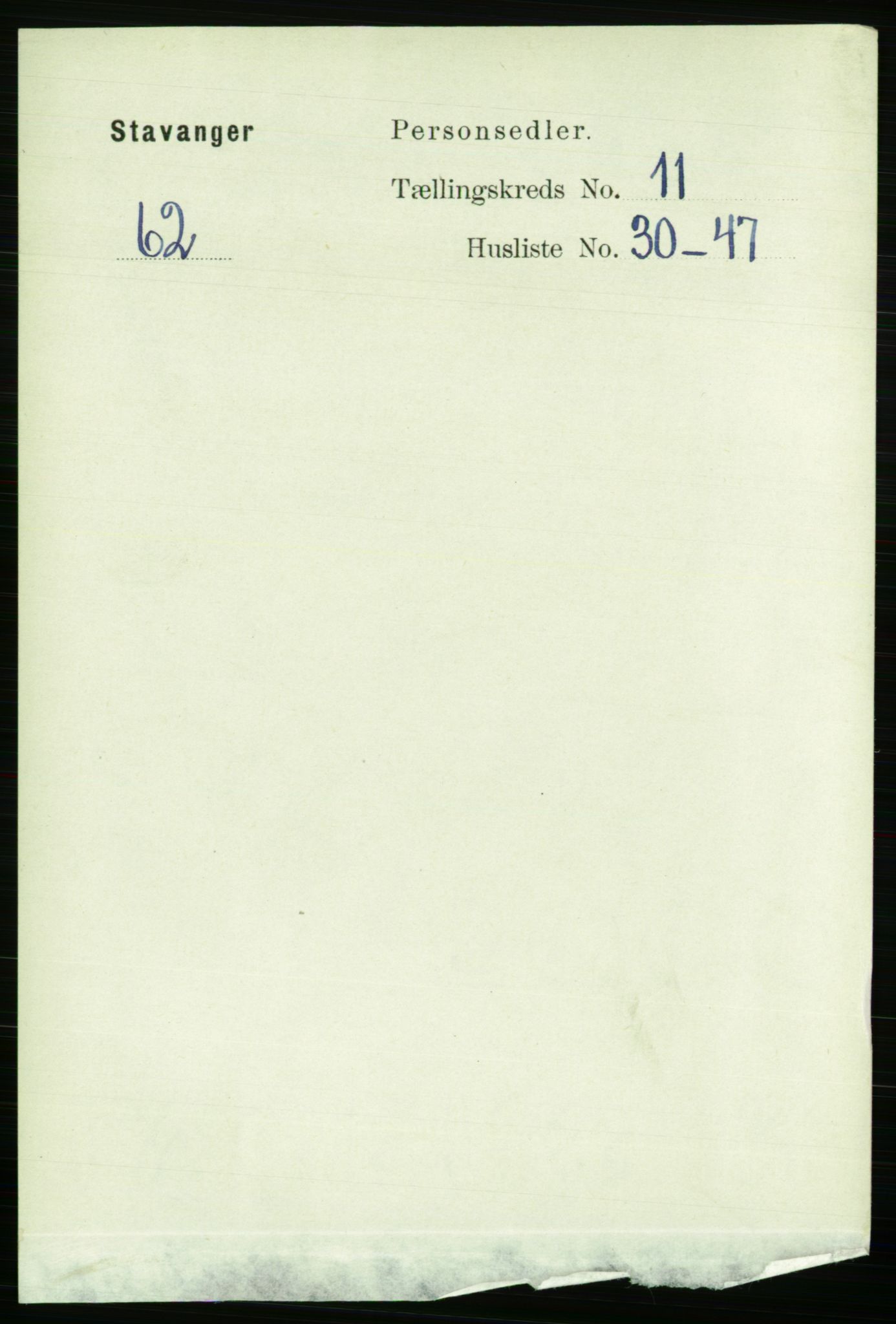 RA, 1891 census for 1103 Stavanger, 1891, p. 14313