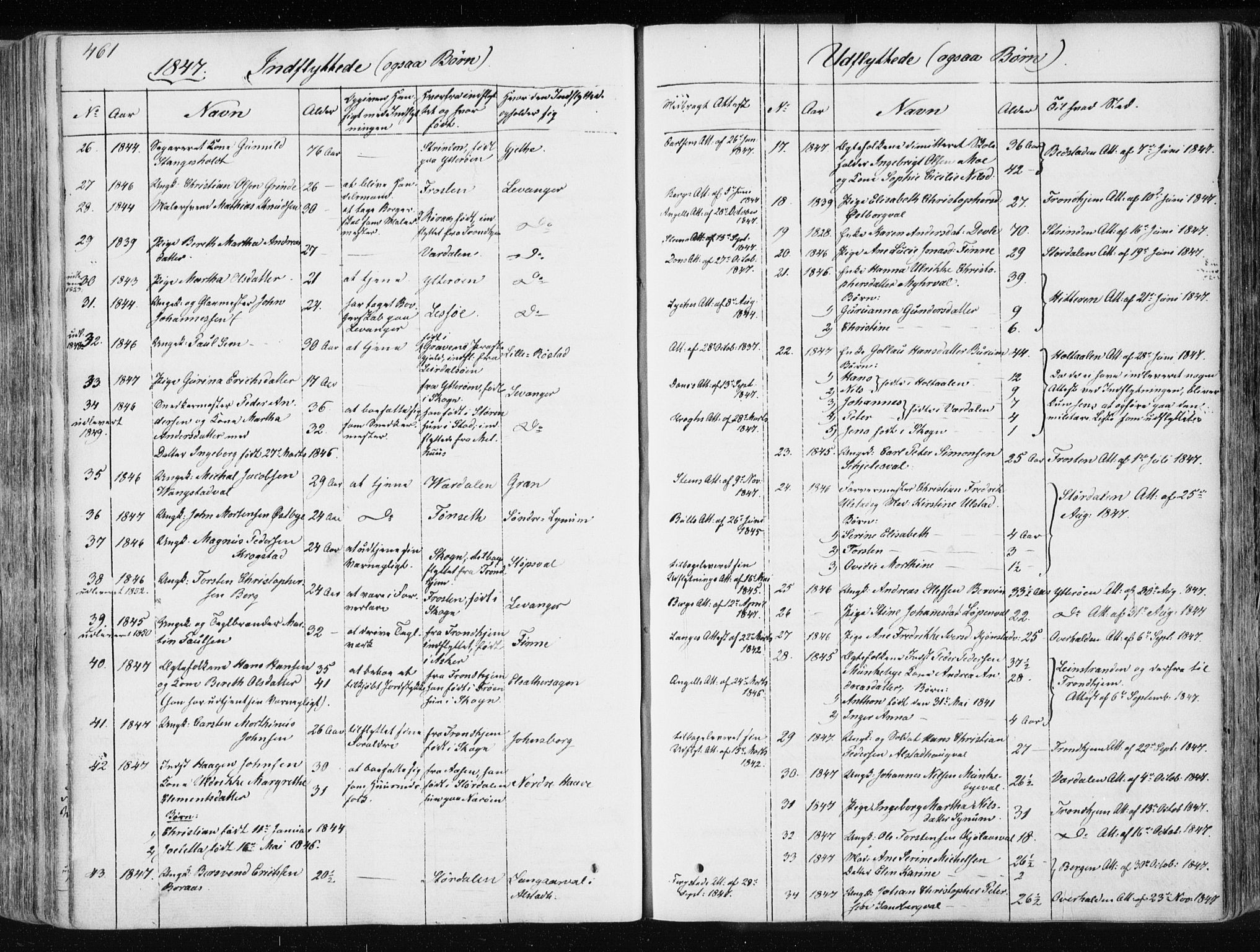 Ministerialprotokoller, klokkerbøker og fødselsregistre - Nord-Trøndelag, SAT/A-1458/717/L0154: Parish register (official) no. 717A06 /1, 1836-1849, p. 461