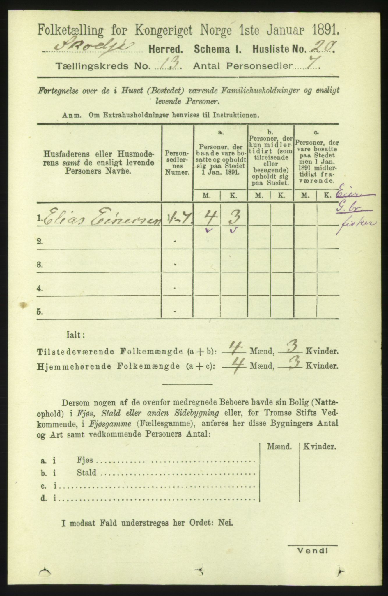 RA, 1891 census for 1529 Skodje, 1891, p. 2814