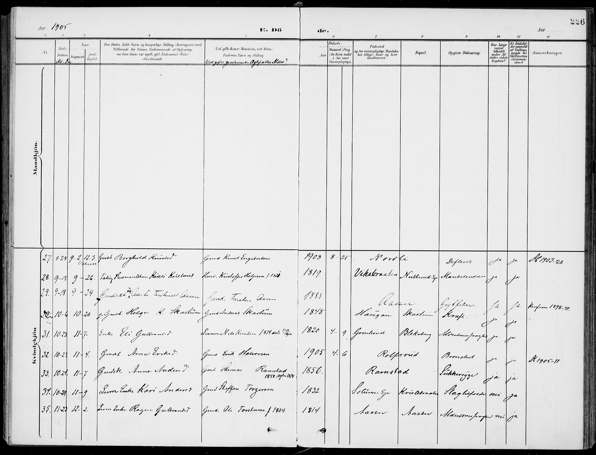 Sigdal kirkebøker, AV/SAKO-A-245/F/Fb/L0002: Parish register (official) no. II 2, 1901-1914, p. 226