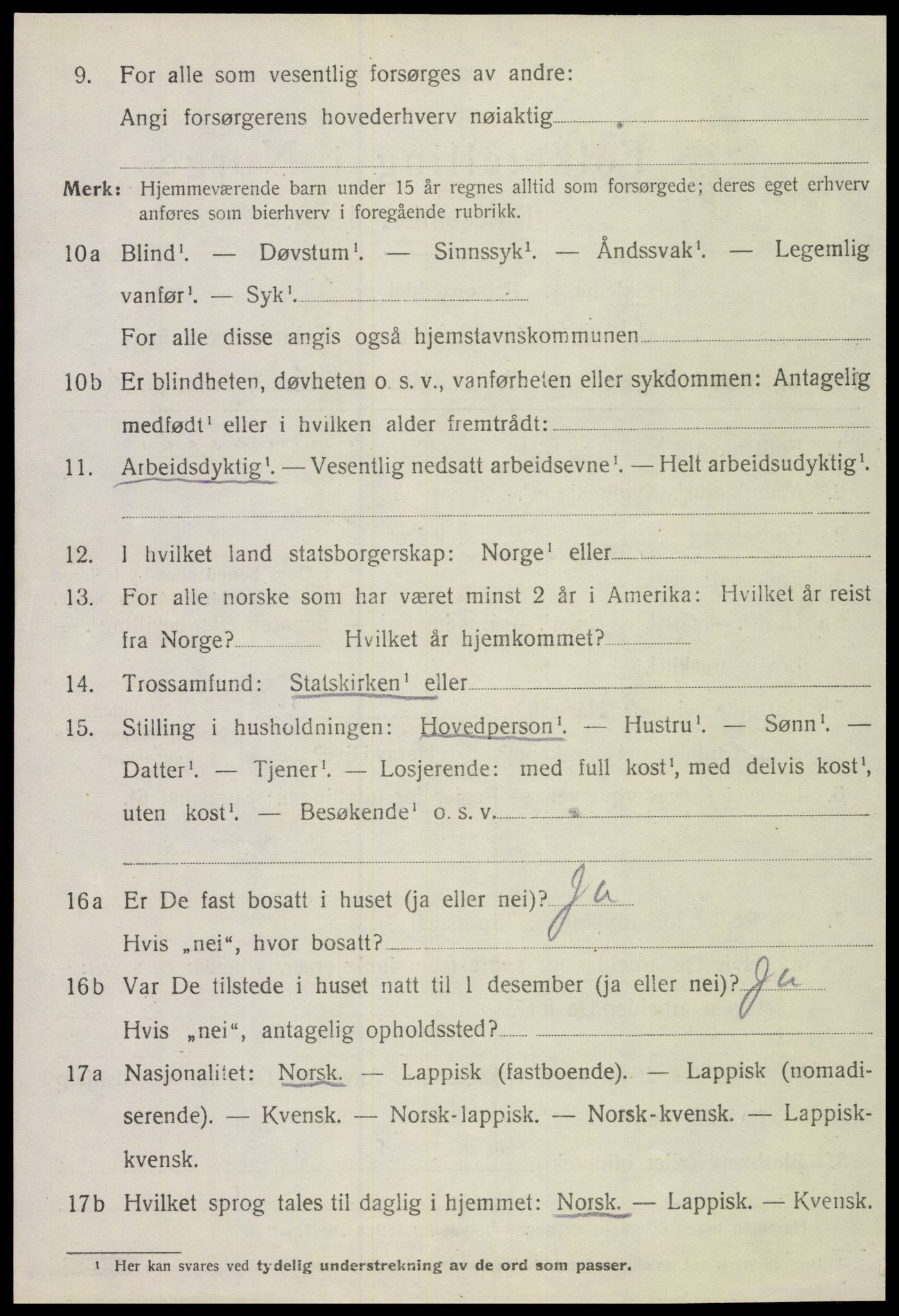 SAT, 1920 census for Træna, 1920, p. 421