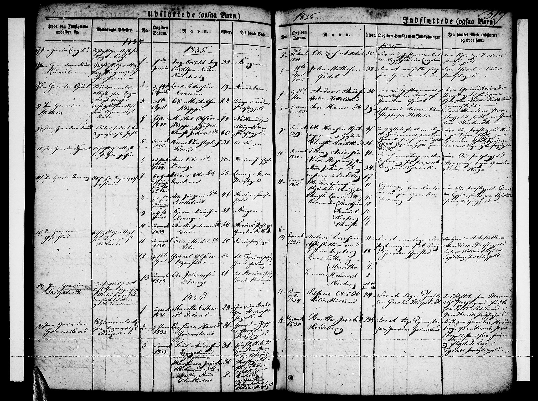 Tysnes sokneprestembete, AV/SAB-A-78601/H/Haa: Parish register (official) no. A 8, 1826-1837, p. 317