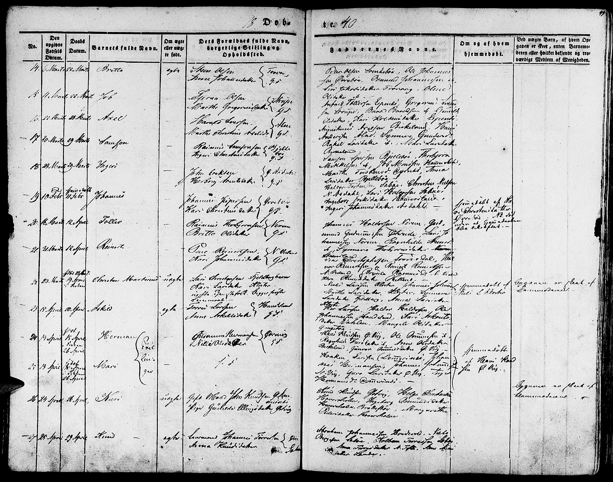 Fjelberg sokneprestembete, AV/SAB-A-75201/H/Haa: Parish register (official) no. A 6, 1835-1851, p. 49