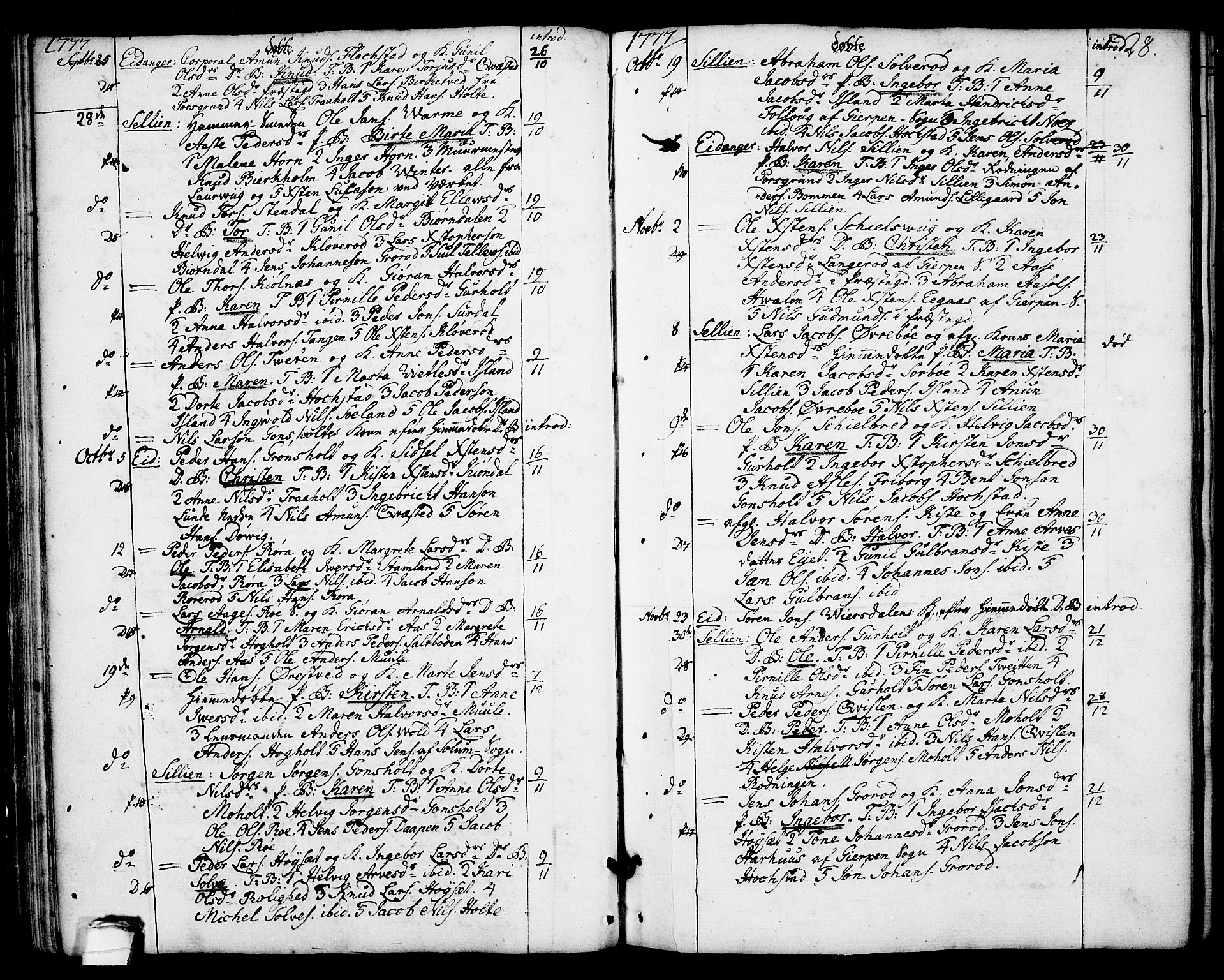 Eidanger kirkebøker, SAKO/A-261/F/Fa/L0006: Parish register (official) no. 6, 1764-1814, p. 28