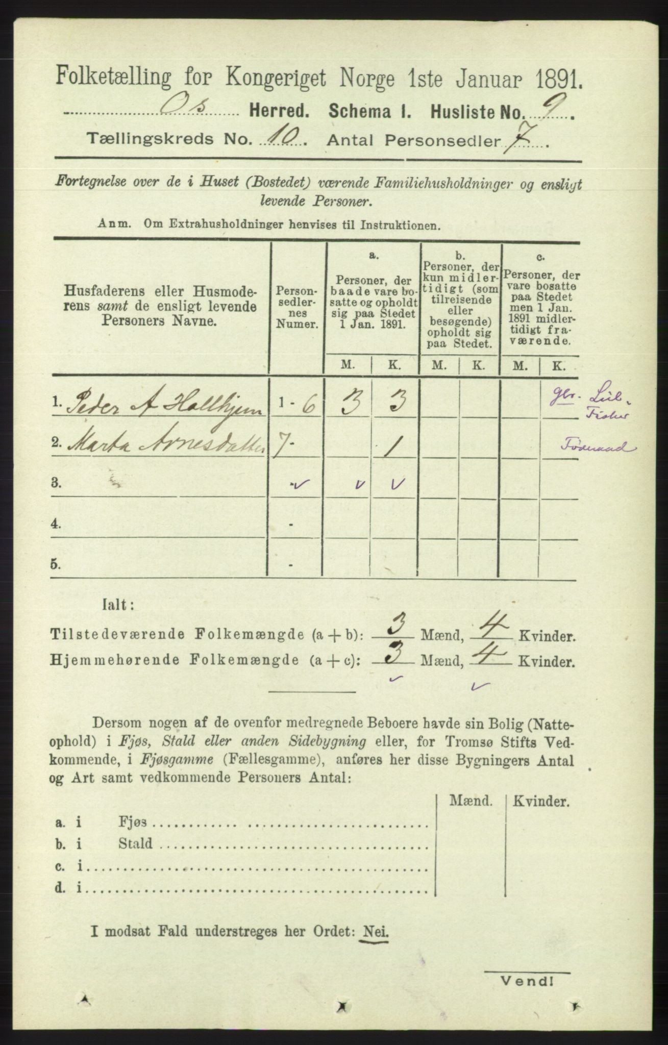 RA, 1891 census for 1243 Os, 1891, p. 2223