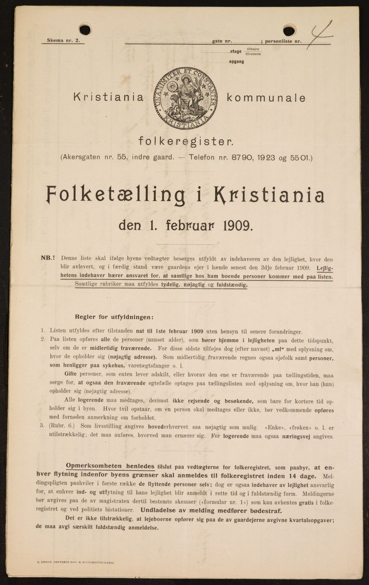 OBA, Municipal Census 1909 for Kristiania, 1909, p. 52205