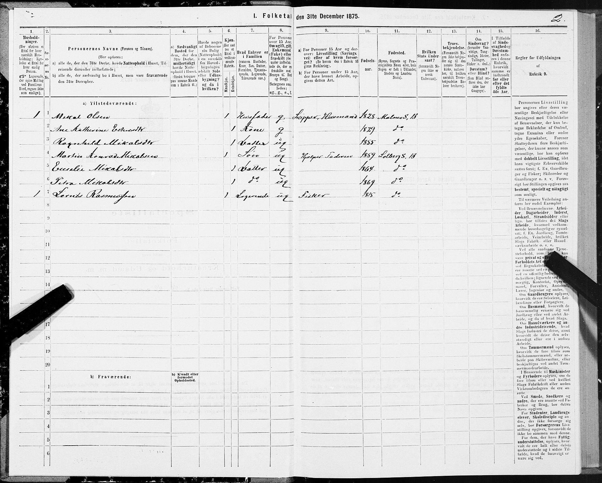 SAT, 1875 census for 1727P Beitstad, 1875, p. 3002