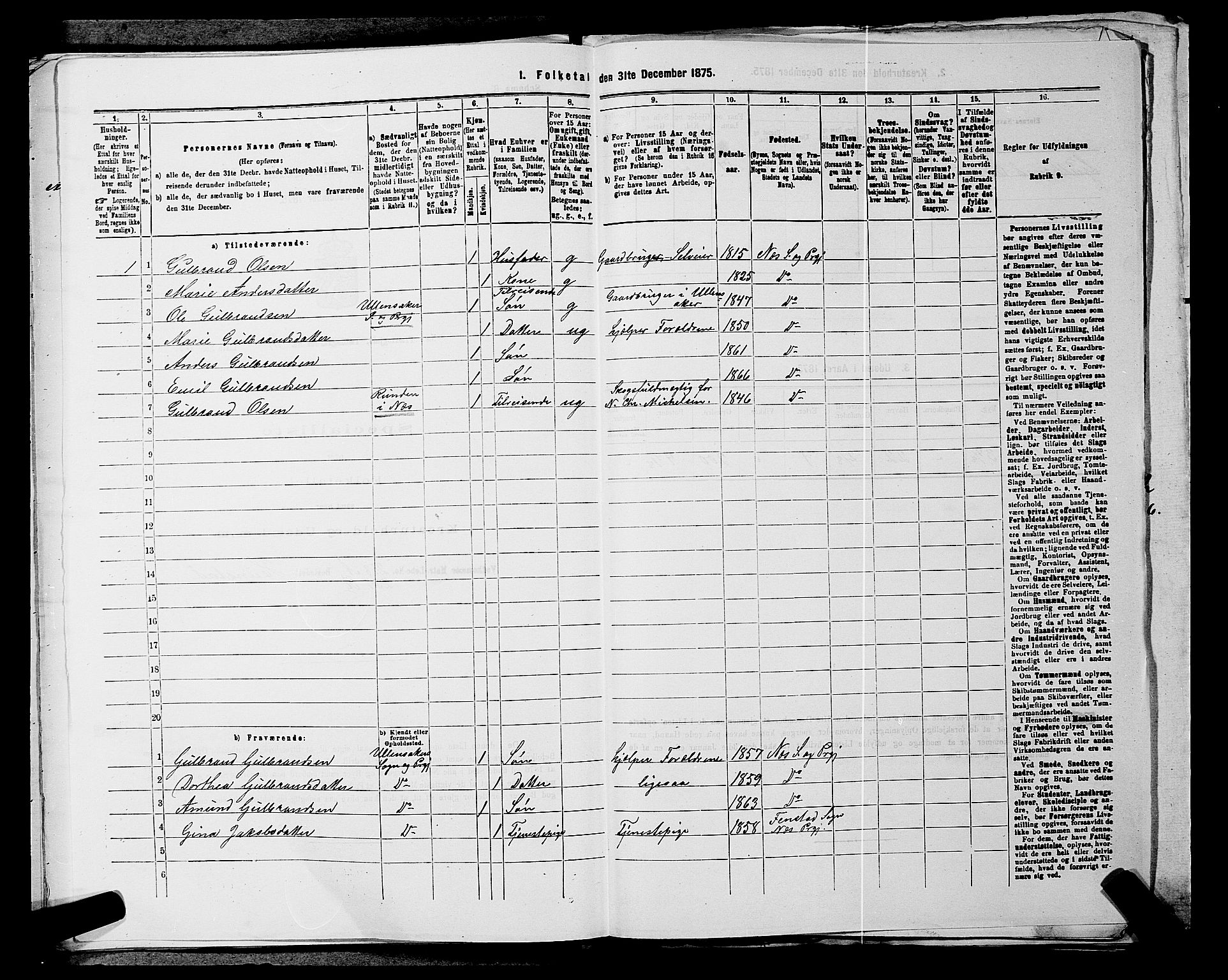 RA, 1875 census for 0236P Nes, 1875, p. 2026