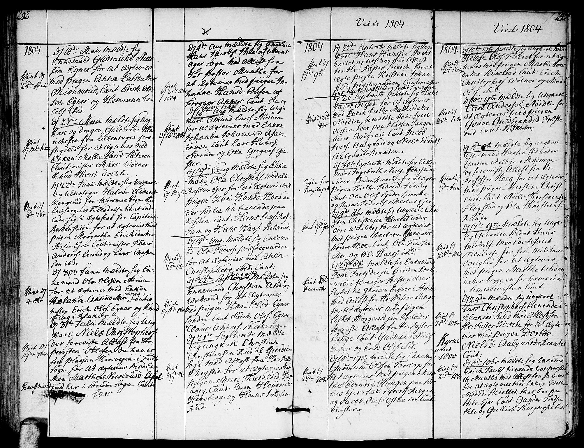 Sørum prestekontor Kirkebøker, AV/SAO-A-10303/F/Fa/L0002: Parish register (official) no. I 2, 1759-1814, p. 292-293