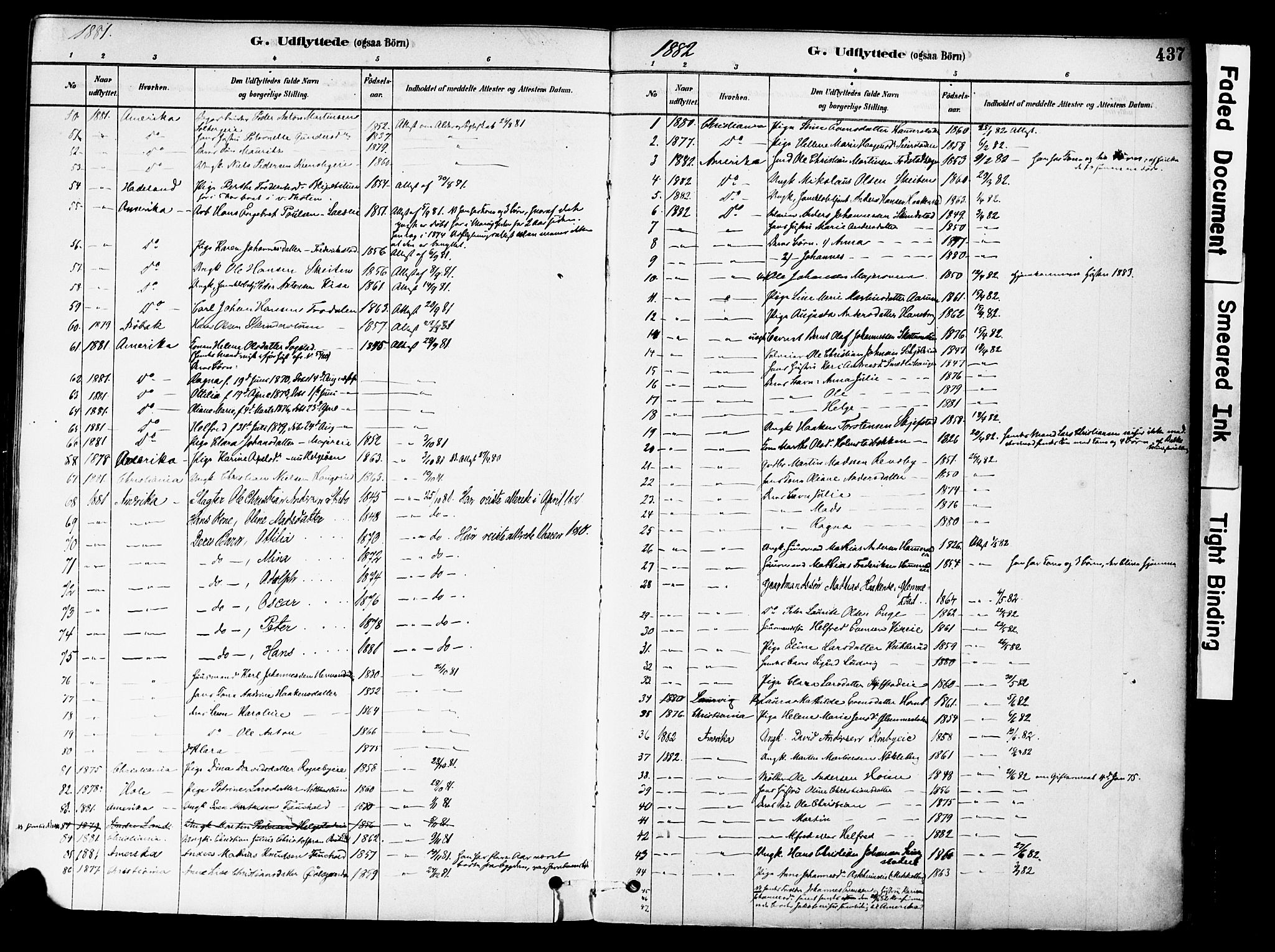 Østre Toten prestekontor, SAH/PREST-104/H/Ha/Haa/L0006: Parish register (official) no. 6 /1, 1878-1896, p. 437