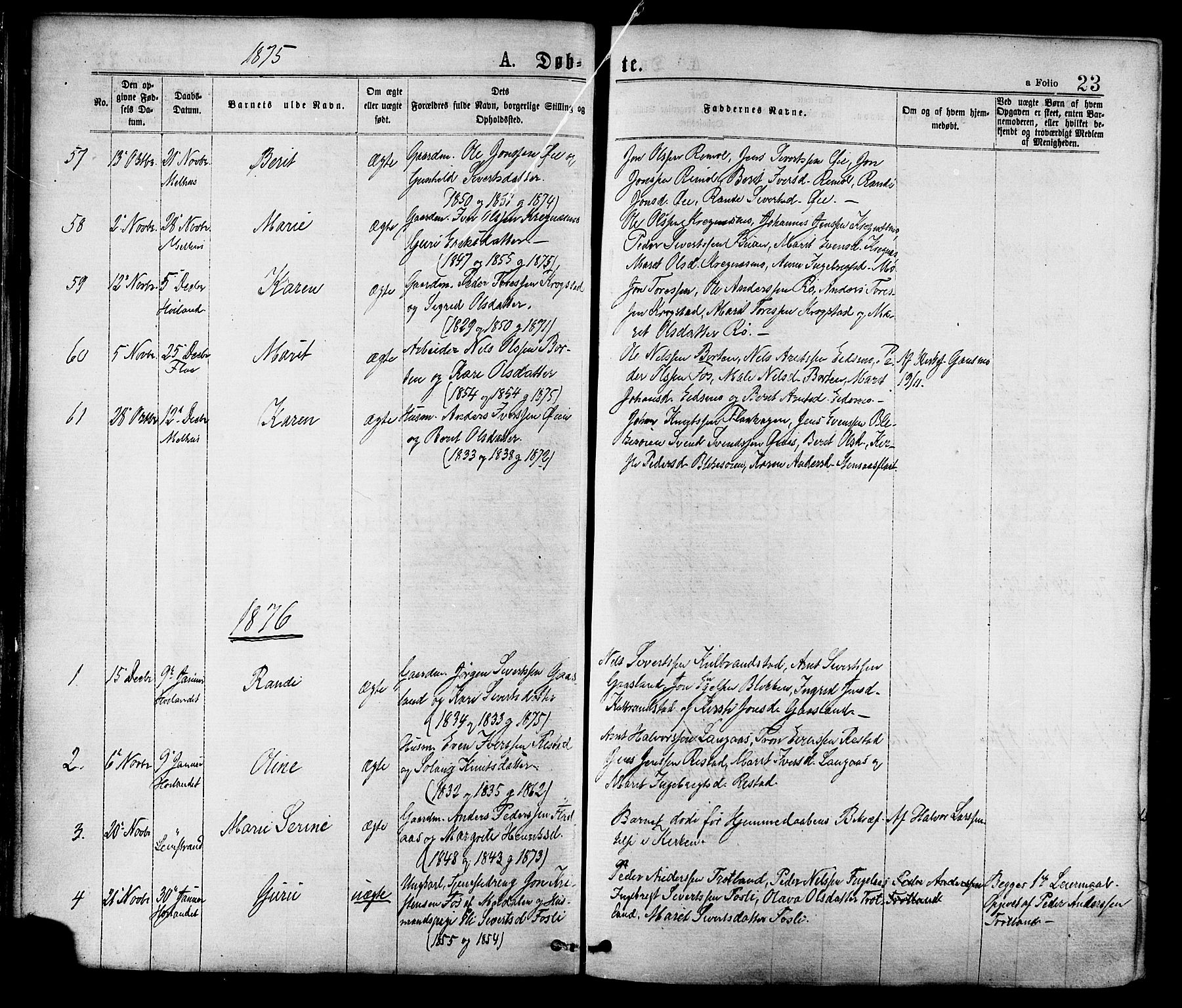 Ministerialprotokoller, klokkerbøker og fødselsregistre - Sør-Trøndelag, SAT/A-1456/691/L1079: Parish register (official) no. 691A11, 1873-1886, p. 23