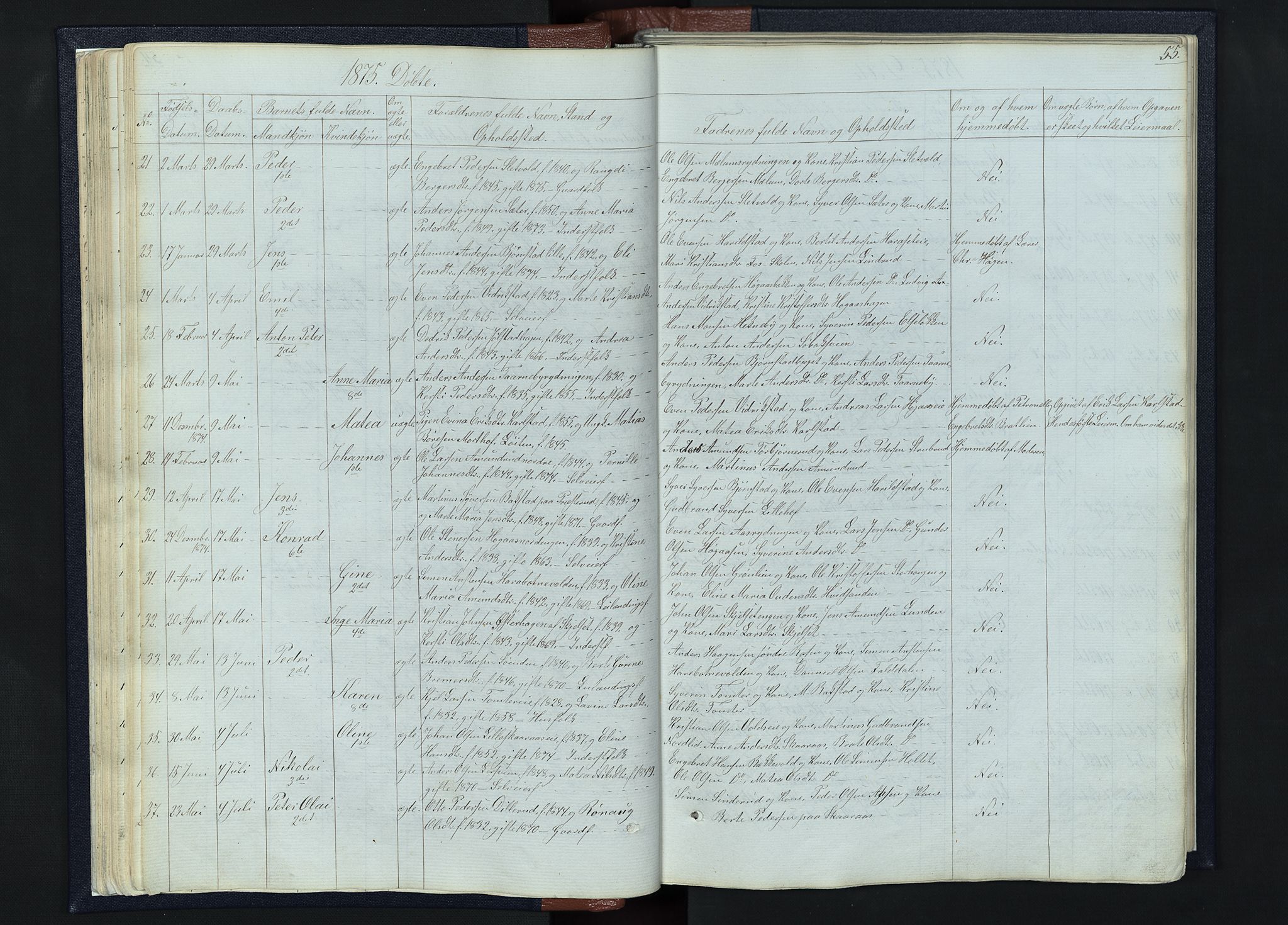 Romedal prestekontor, AV/SAH-PREST-004/L/L0010: Parish register (copy) no. 10, 1860-1895, p. 55