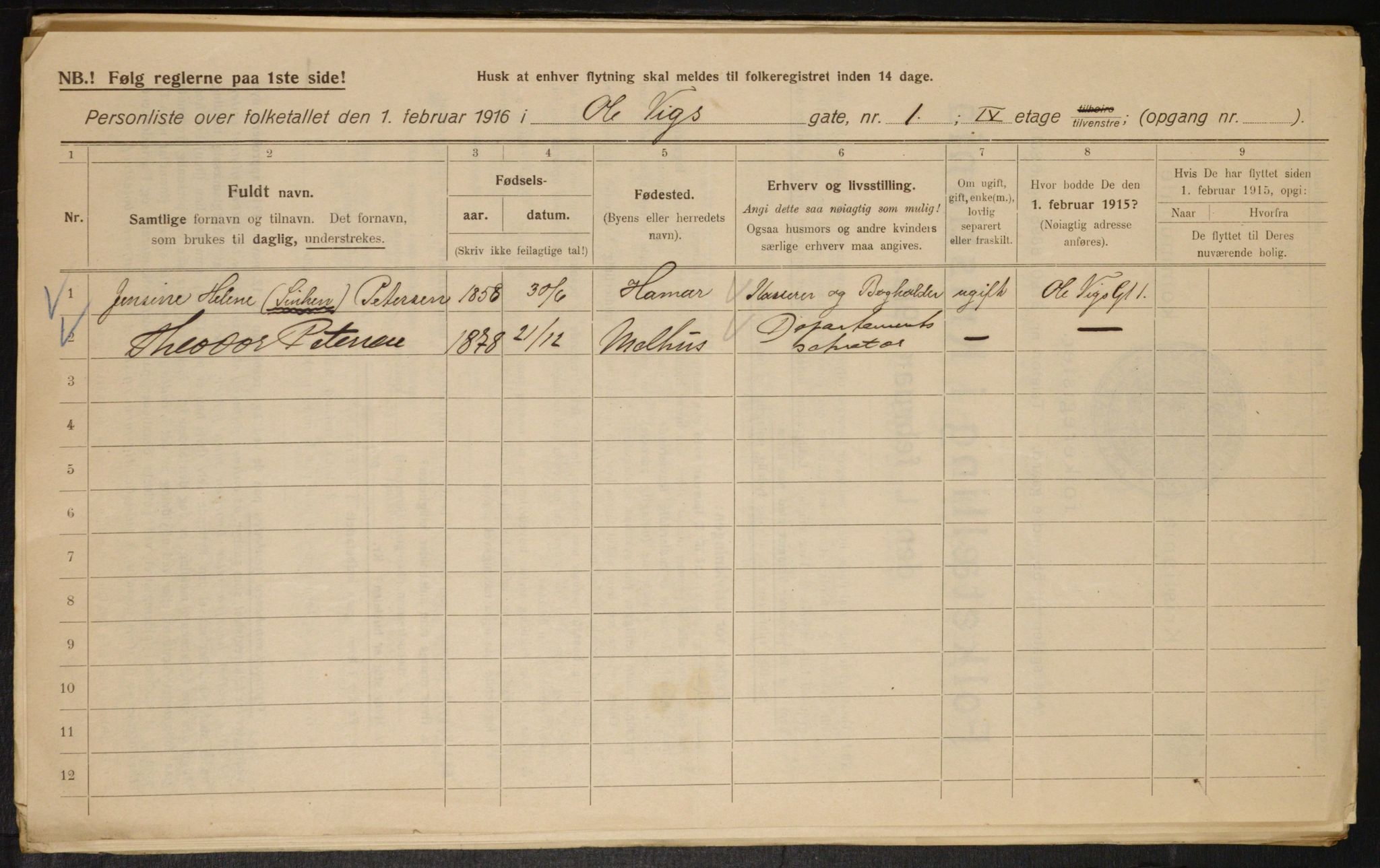 OBA, Municipal Census 1916 for Kristiania, 1916, p. 77239