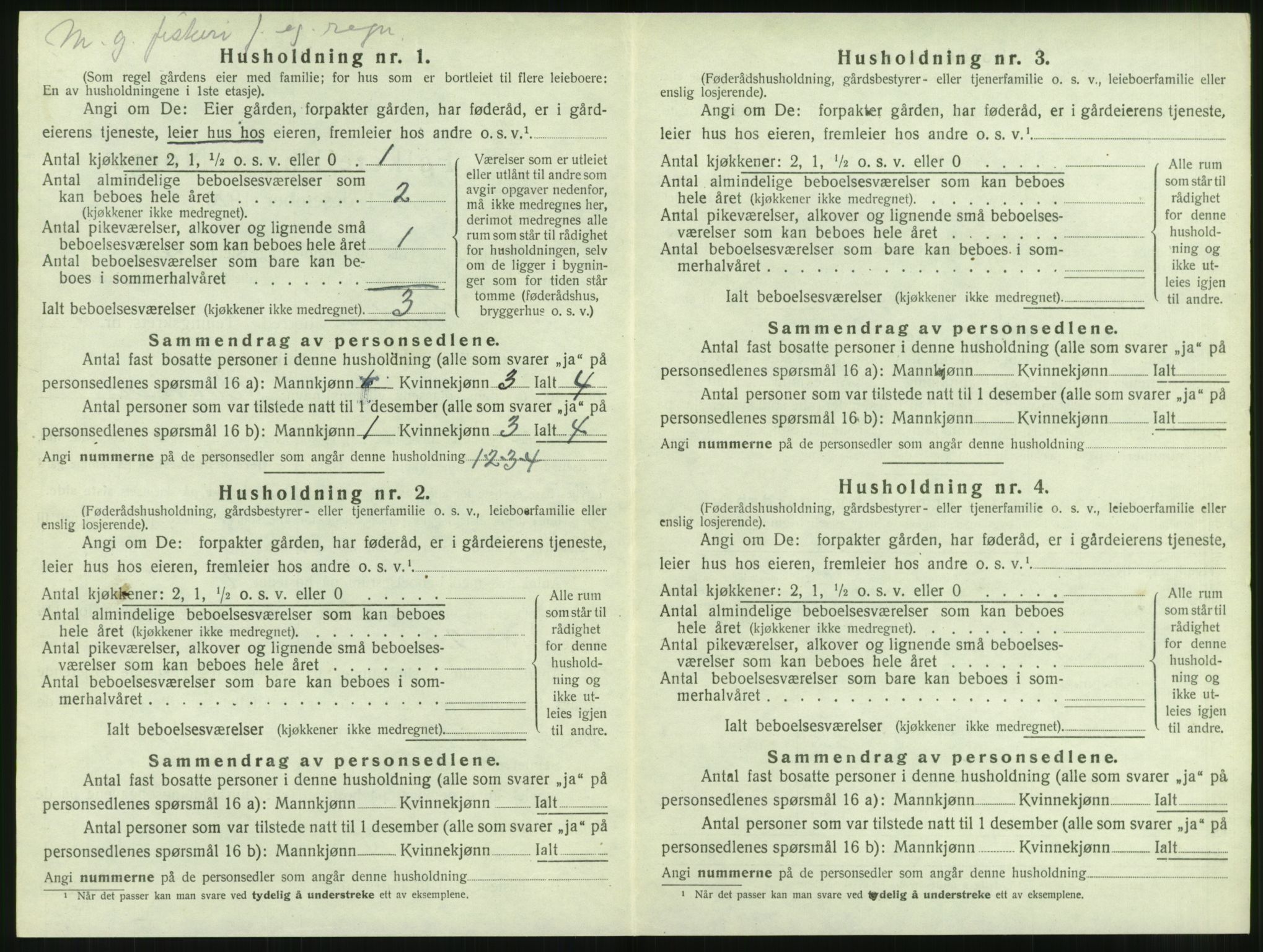 SAT, 1920 census for Brattvær, 1920, p. 433