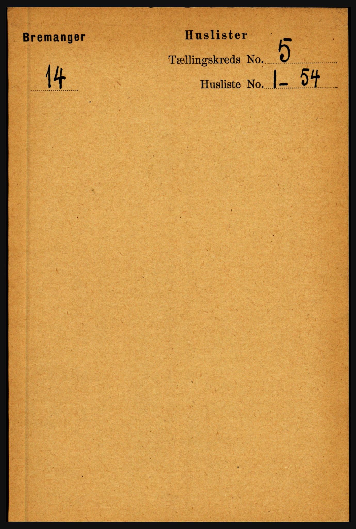 RA, 1891 census for 1438 Bremanger, 1891, p. 1908