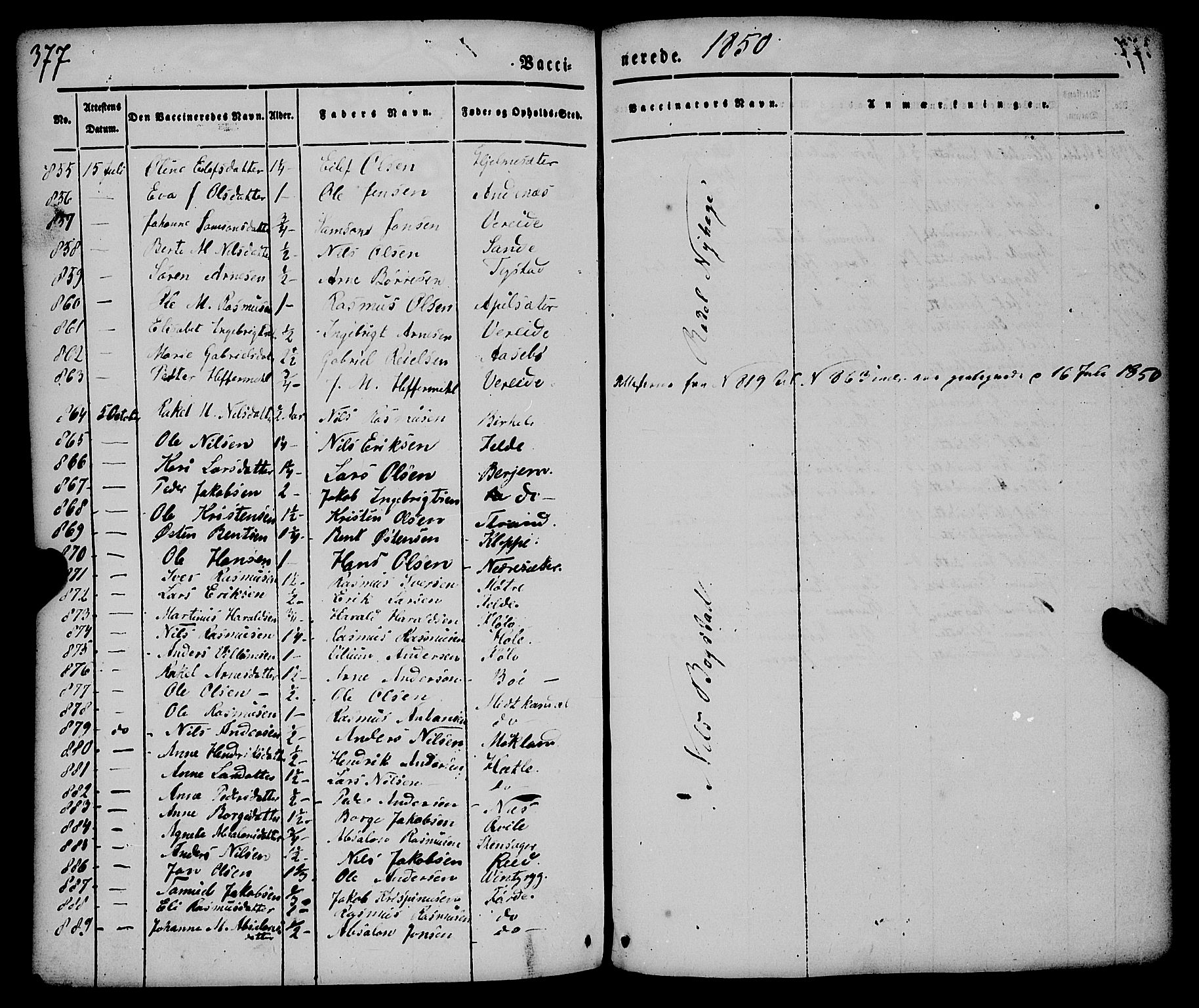 Gloppen sokneprestembete, SAB/A-80101/H/Haa/Haaa/L0008: Parish register (official) no. A 8, 1837-1855, p. 377